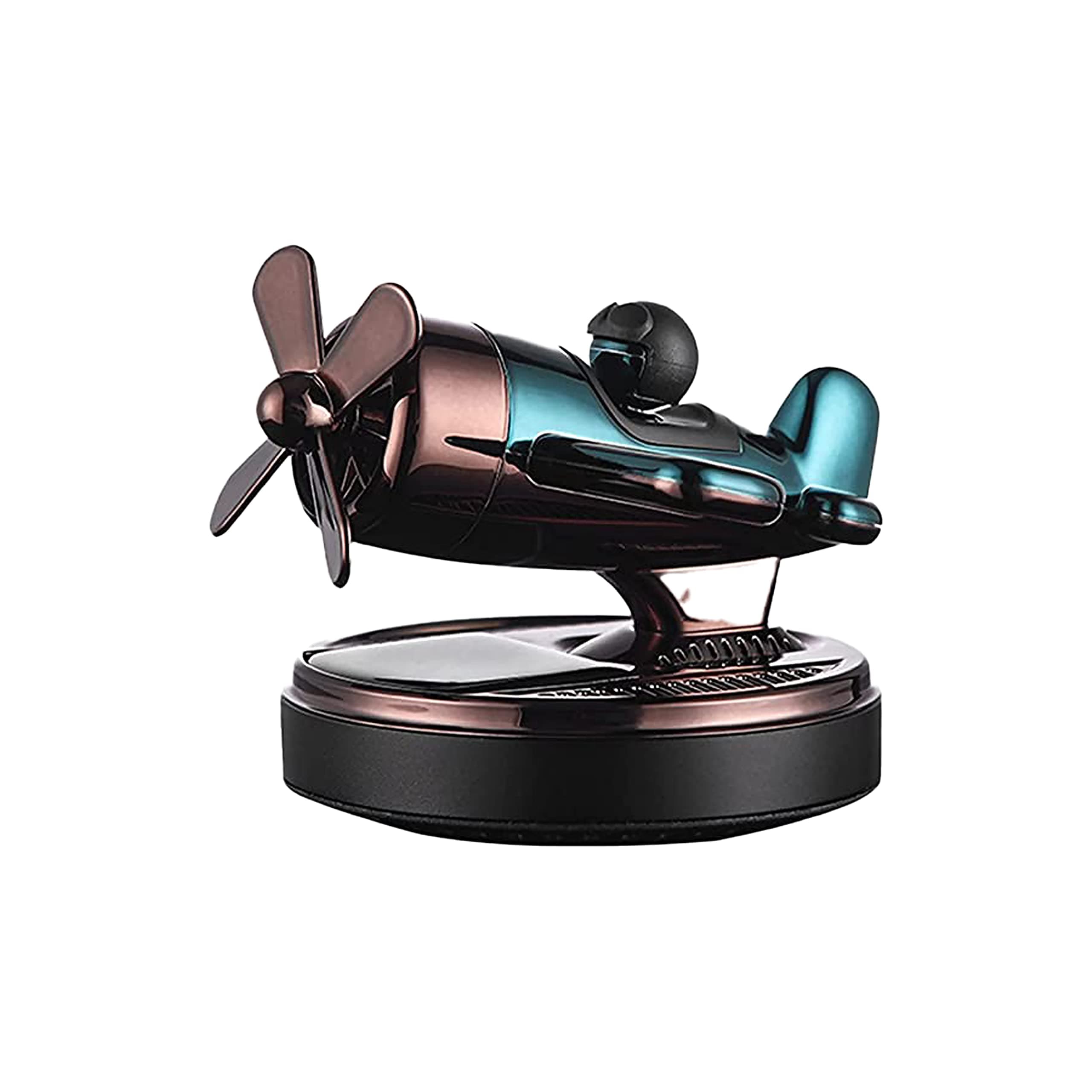 Solar Perfume Solar Bomber Jet air freshener car Fragrance car Solar Rotating Perfume Dashboard Accessories car Organic Perfume (Green)