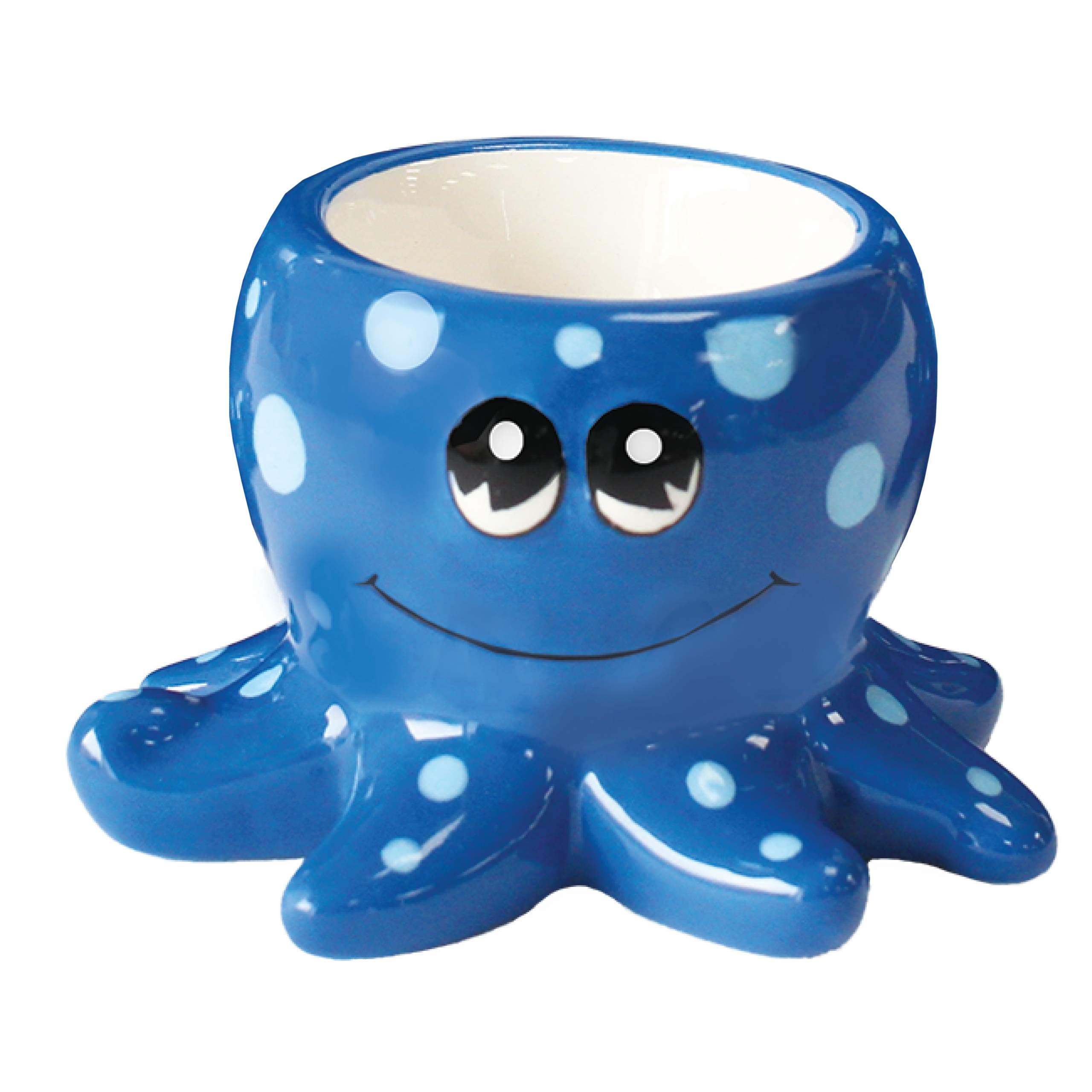 Octopus Egg Cup from Deluxebase. Animal Shaped Ceramic Holder for Boiled Eggs, Cute Novelty Decorative Table Gifts and Kitchen Accessories.
