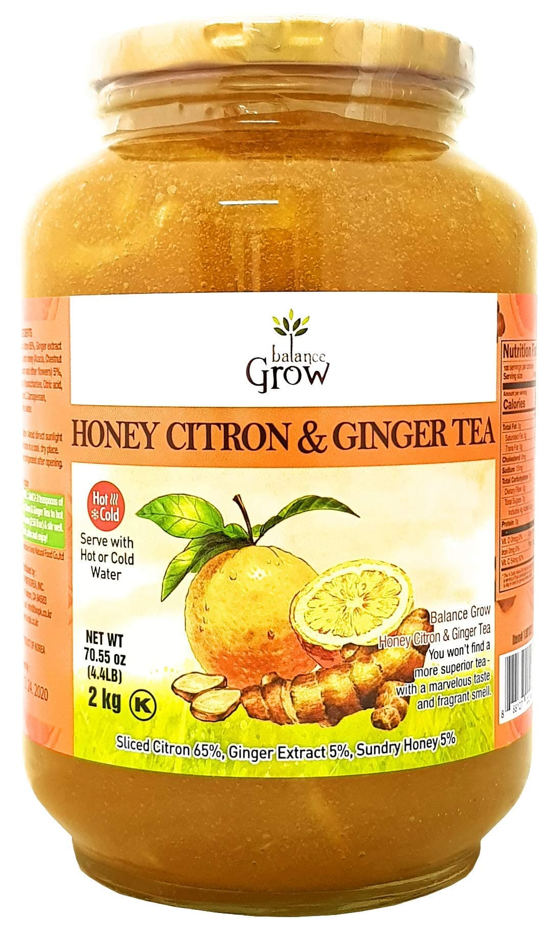 Balance Grow Honey Tea, Cider & Ginger 70.55 oz (4.4 Lbs/2 kg) Pack of 1