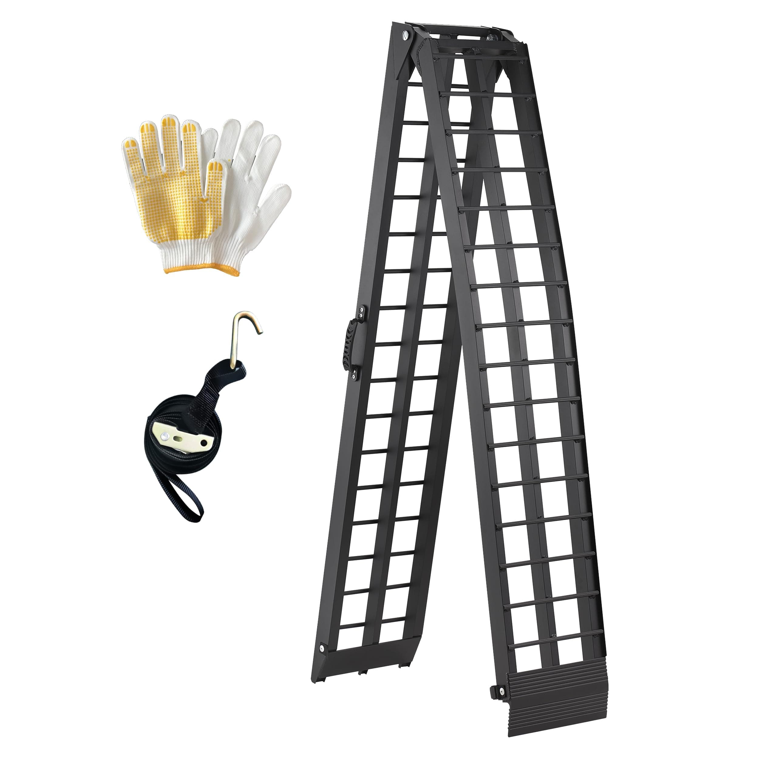 10ft Motorcycle Ramp - 600lb Capacity - Portable Loading Ramp for Motorcycles, Dirt Bikes, Bicycles - 120"x11.6" Black Ramp