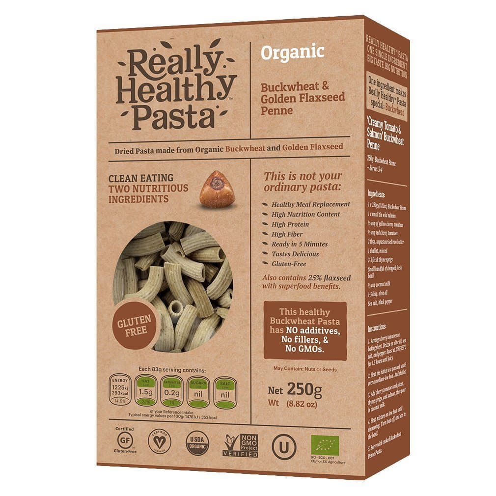 Really Healthy Pasta Organic Buckwheat & Golden Flaxseed Penne 250g