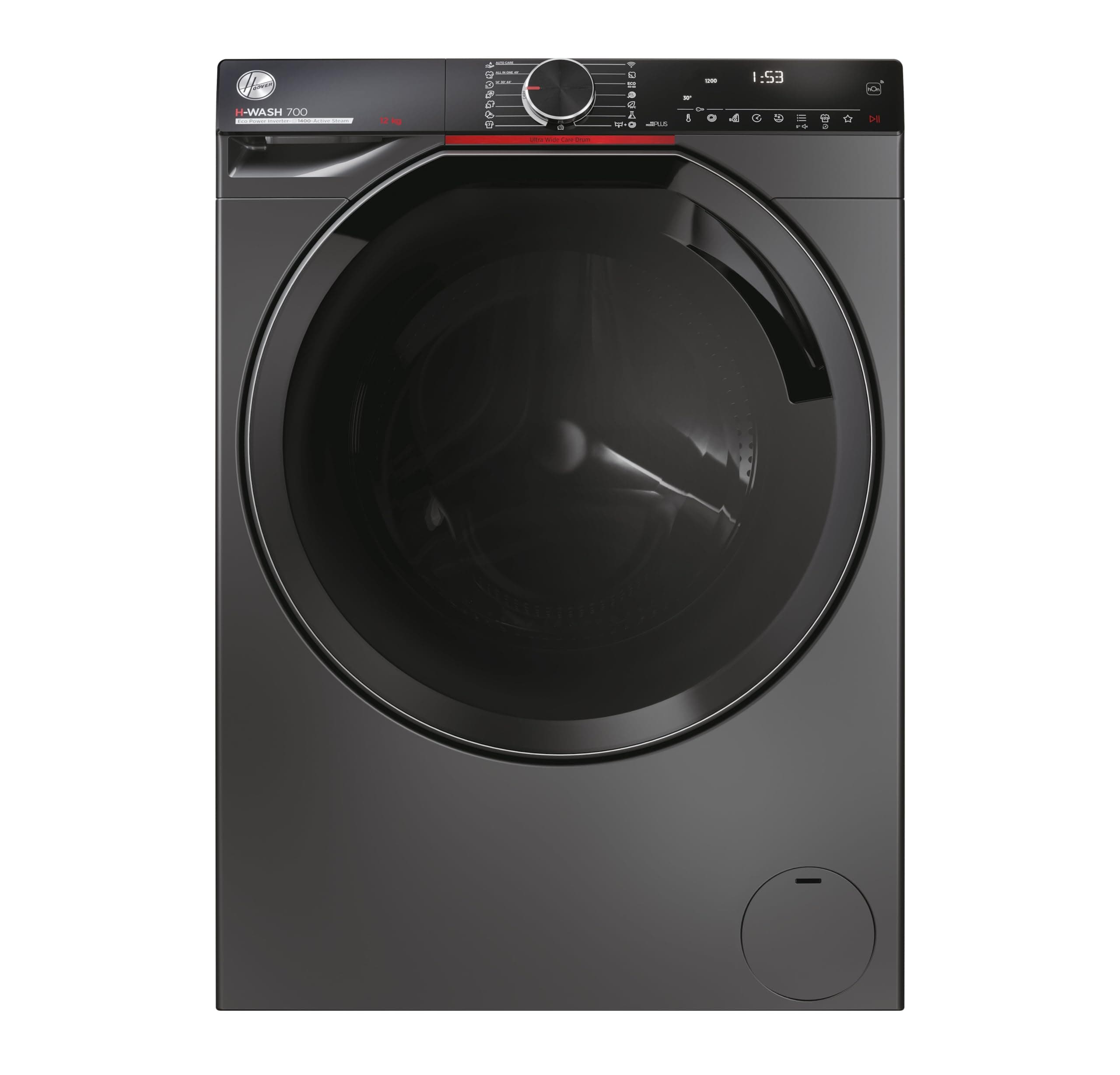 Hoover H Wash 700 H7W 412MBCR-80 12kg 1400rpm Washing Machine Graphite - A Rated [Energy Class A]