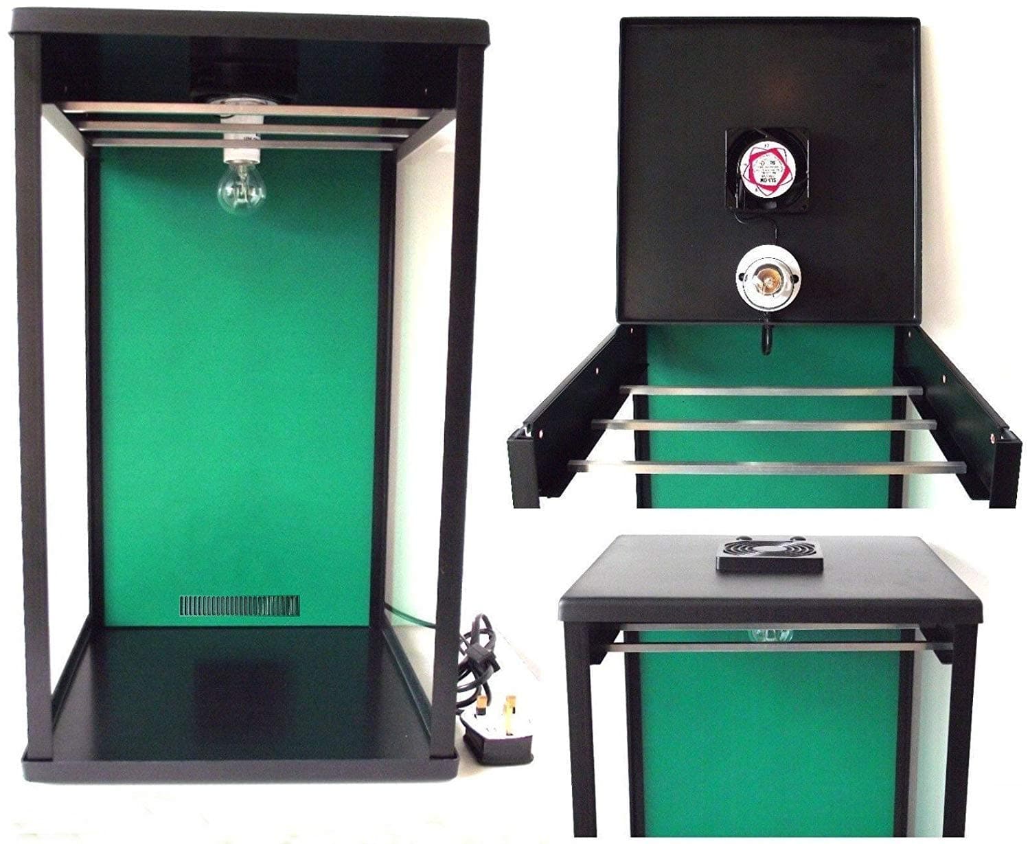 Biltong Maker Biltong Box Beef Jerky Dehydrator Biltong Spice with Green Back Panel, 100g Free Spice and Light Bulb