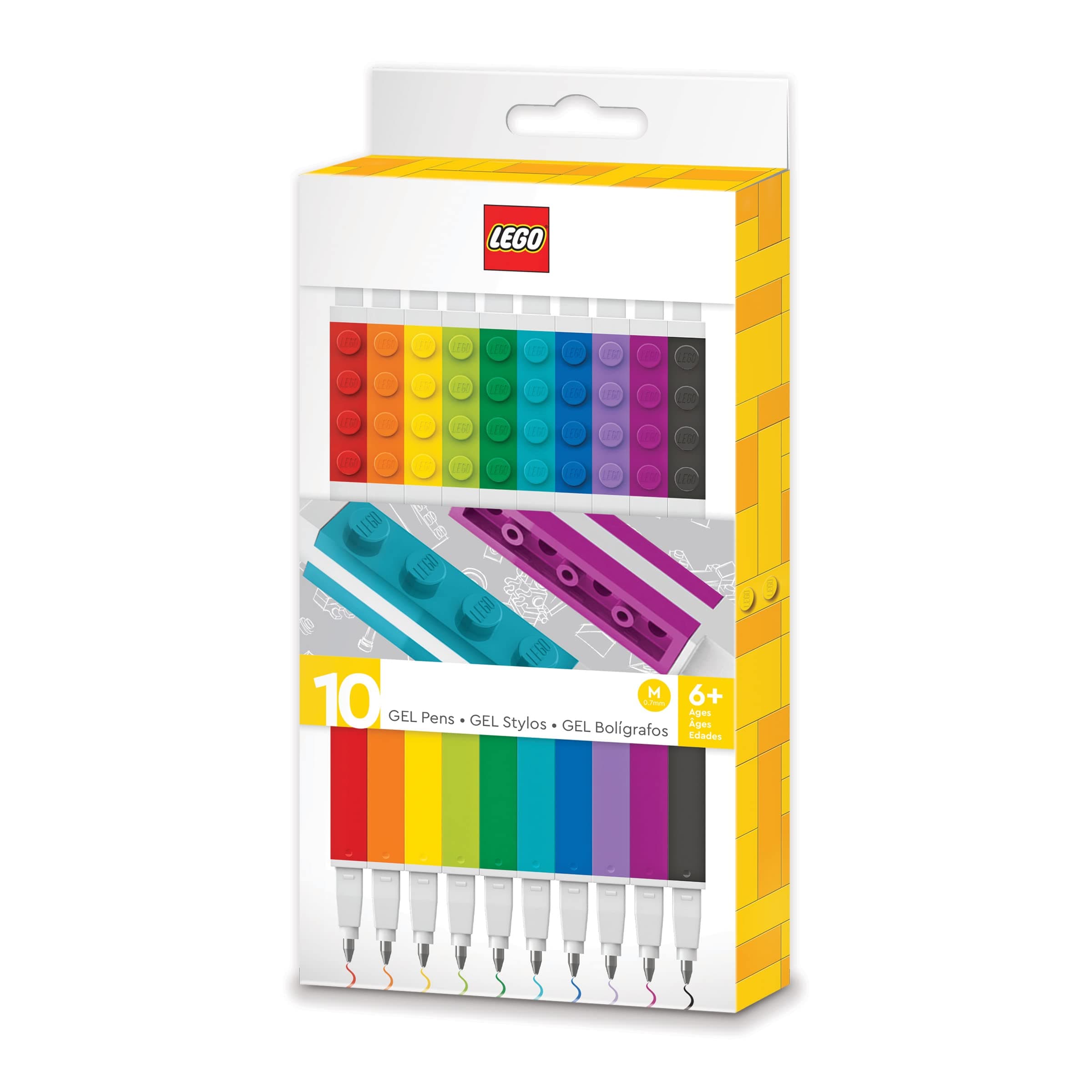 IQ LEGO Stationery 10 Pack Gel Pens (53100), Ages 6+, includes 10 gel pens