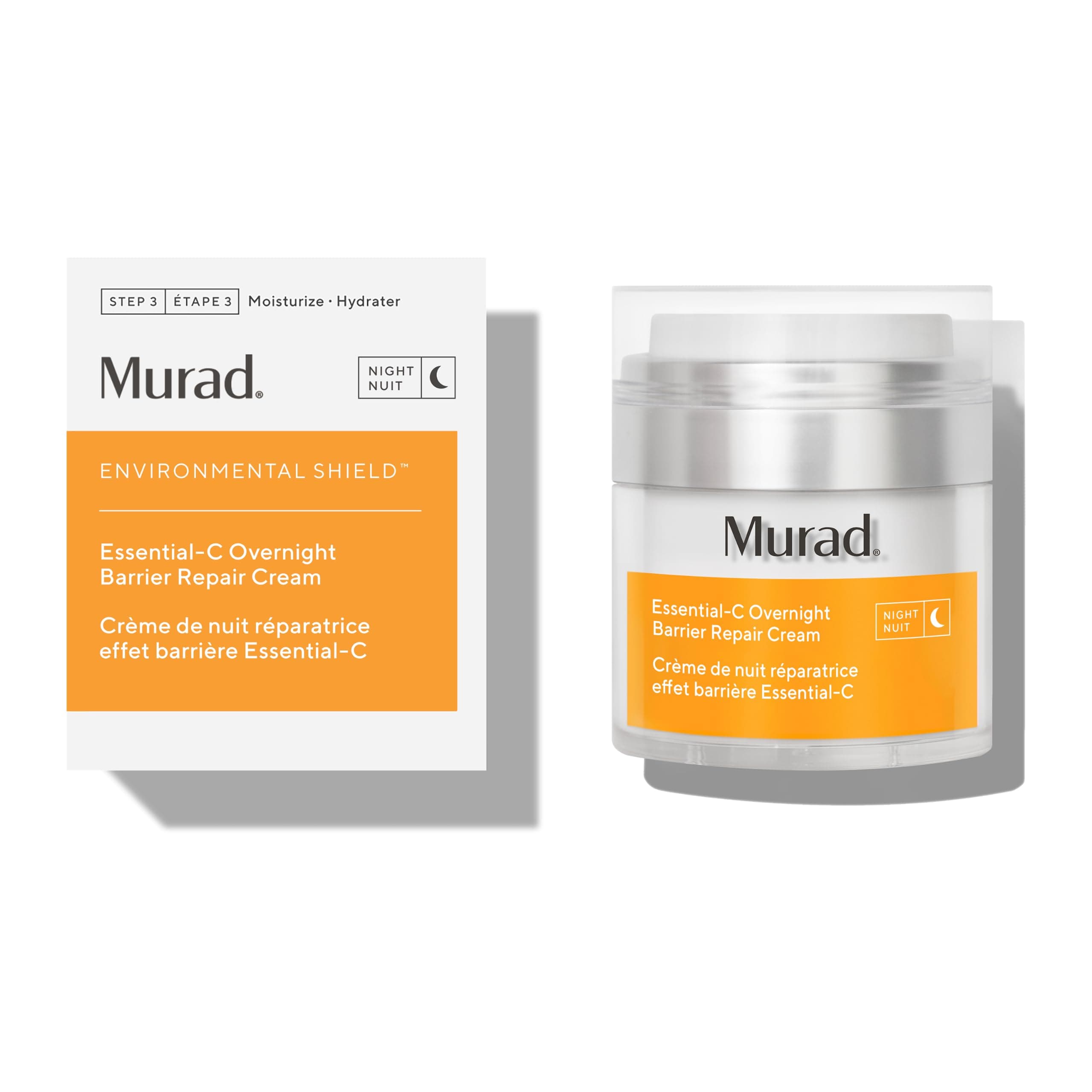 Essential-C Overnight Barrier Repair Cream - Environmental Shield Vitamin C Moisturiser - Helps Neutralise Pollutants, Brighten and Smooth Skin, 50ml