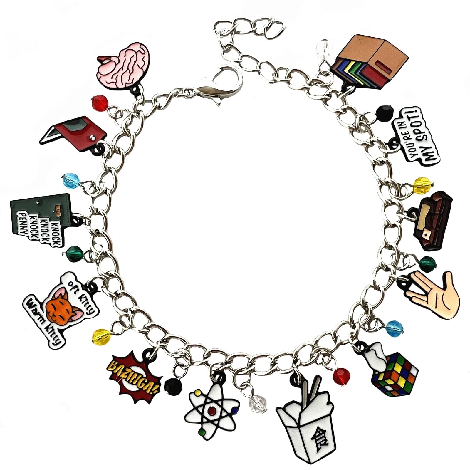 MVCBVVV Big Bang Thery Charm Bracelet Original Design Big Bang Theoy Bracelet Gifts for Men woman girl, Metal, no gemstone