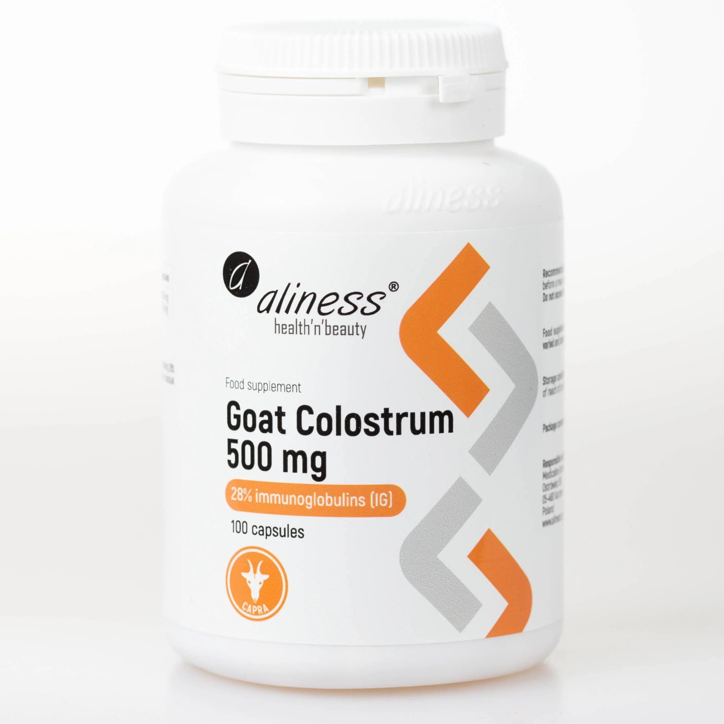 Goat Colostrum 500mg 28% immuno Globulines IG 100 Capsules