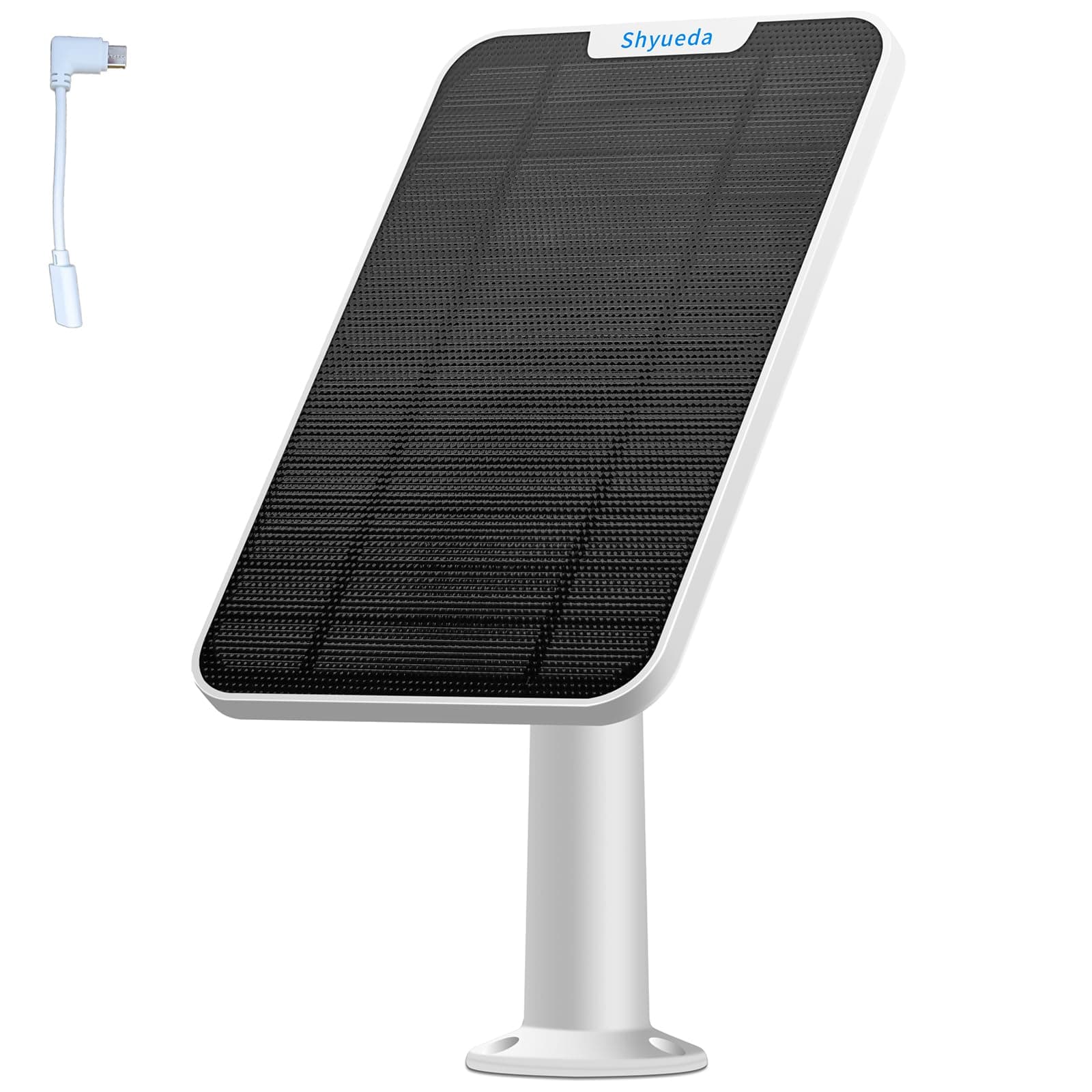 Solar Panel Compatible with Eufycam 3/3C/2C/2C Pro/2/2 Pro/E20/E40/E/S40/S220/L40/L20, with 13.1ft Waterproof Charging Cable, IP65 Weatherproof,Includes Micro USB to Type-c Adapter