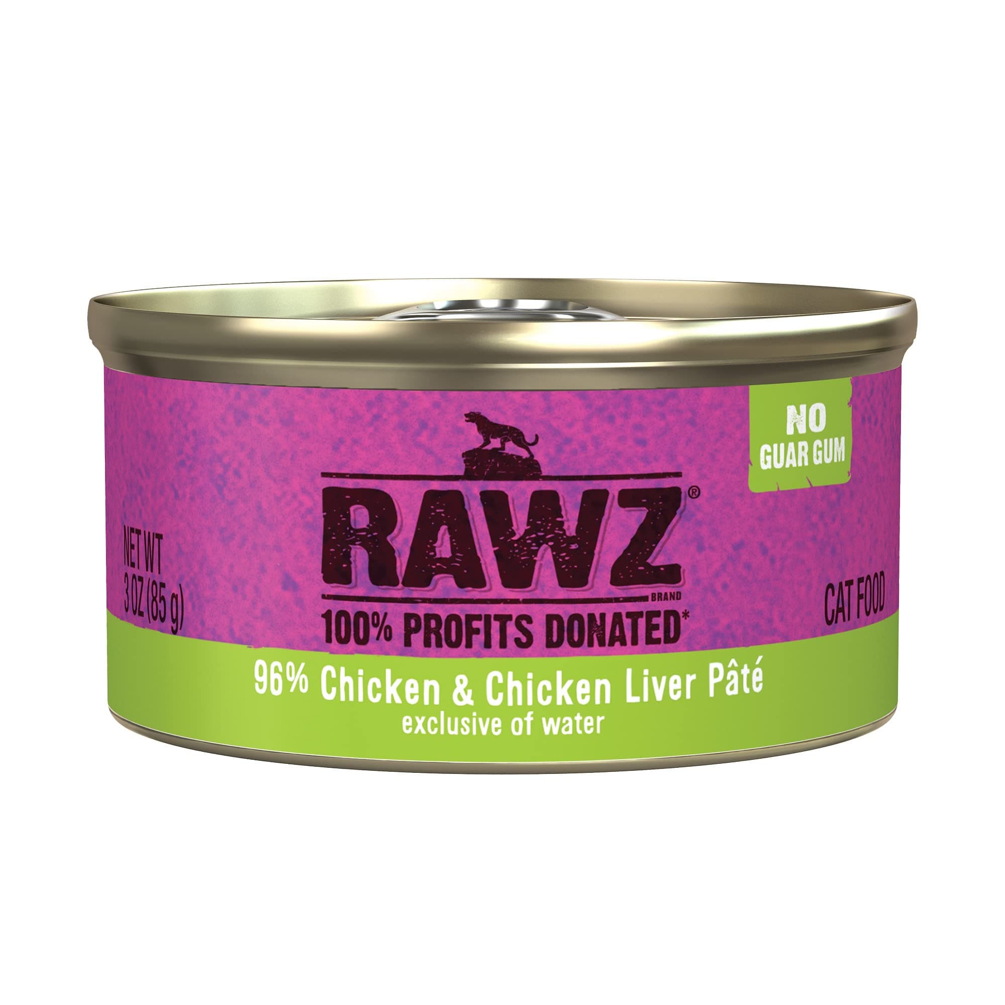 Rawz Natural Premium Pate Canned Cat Wet Food - Made with Real Meat Ingredients No BPA or Gums -3 oz Cans (Case Pack of 18) (Chicken)