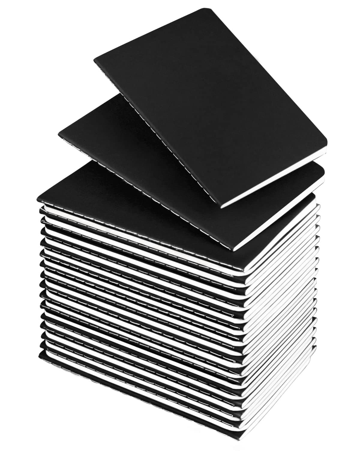 Lzerking Mini Notepads Bulk 36 Pack Small Journal Pocket Notepad-Black Cover Notebooks 3.5 x 5.5 Inches, 30 Sheets/60 Pages, for Kids to Writing