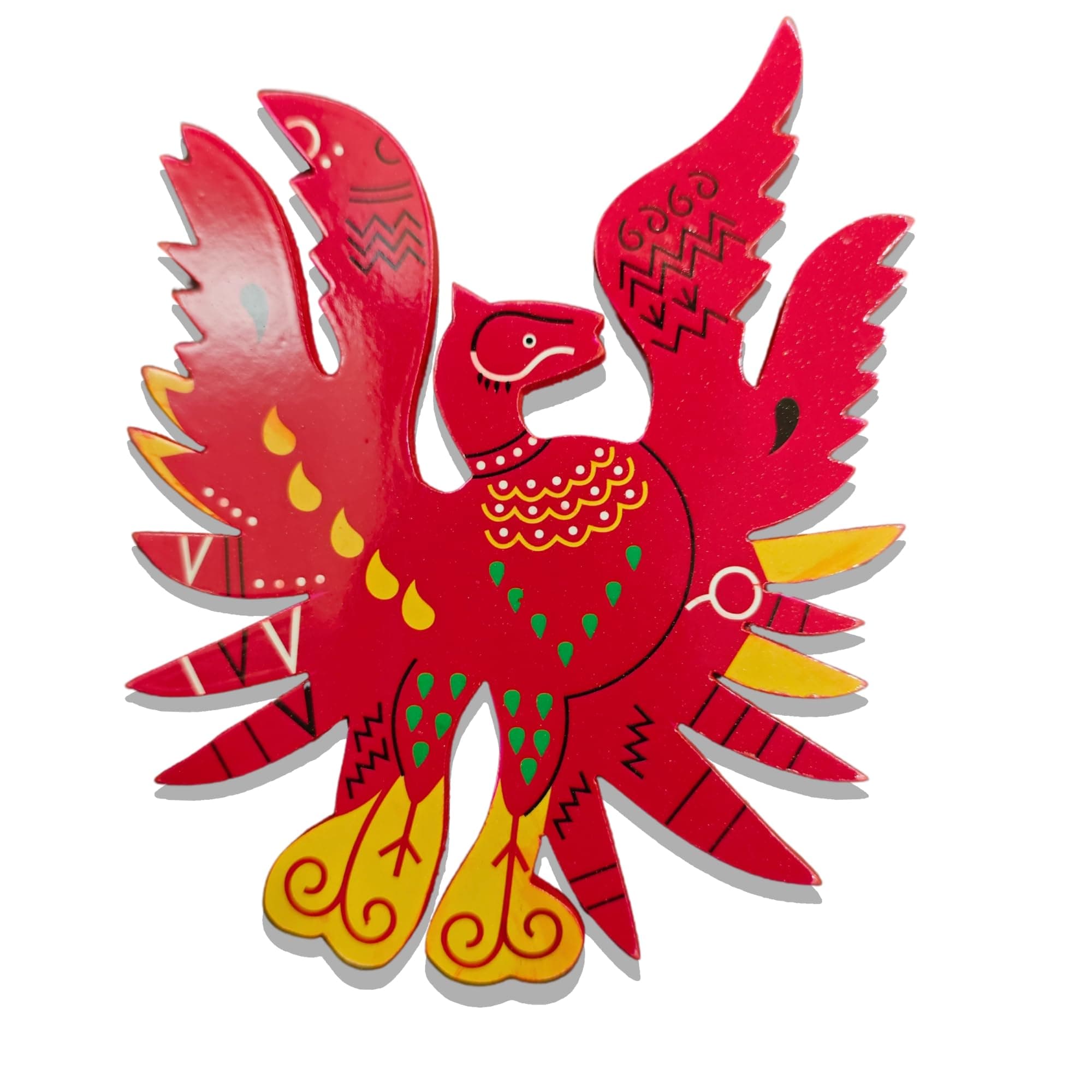 Red Phoenix Bird Symbol of Fame, Name, Reputation Feng Shui Product for Home & Office (Size: 6 Inches)