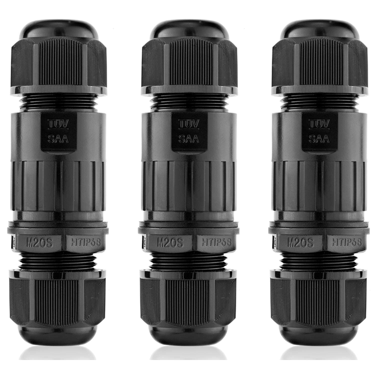 Waterproof Junction Box Outdoor Cable Connector IP68 Connector External Sleeve Coupler 4mm-9mm (Pack of 3)