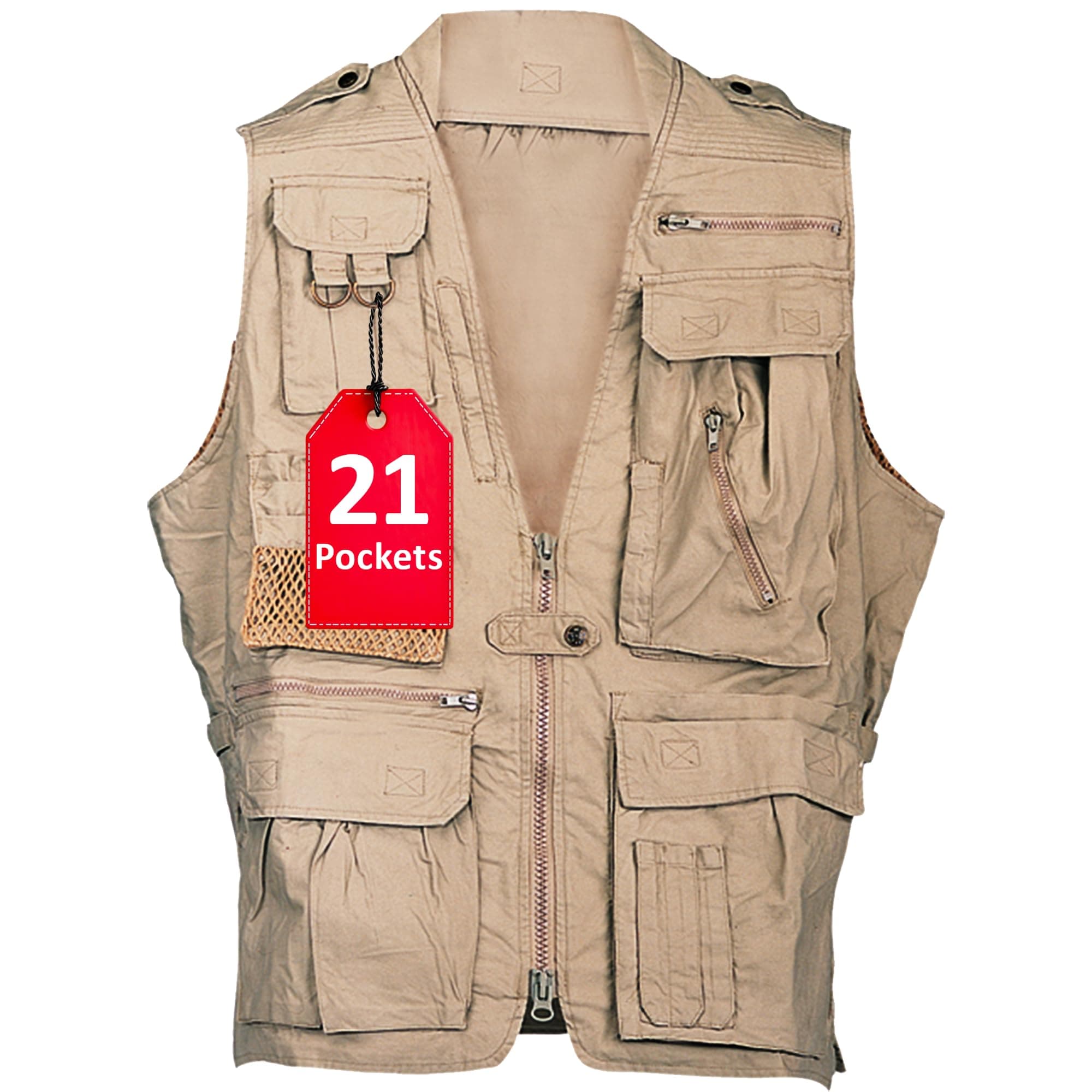 Humvee Utility Vest with 21 Pockets -Travel, Safari, Hunting, Camping, 100% Cotton, Tactical Jacket for Men & Women