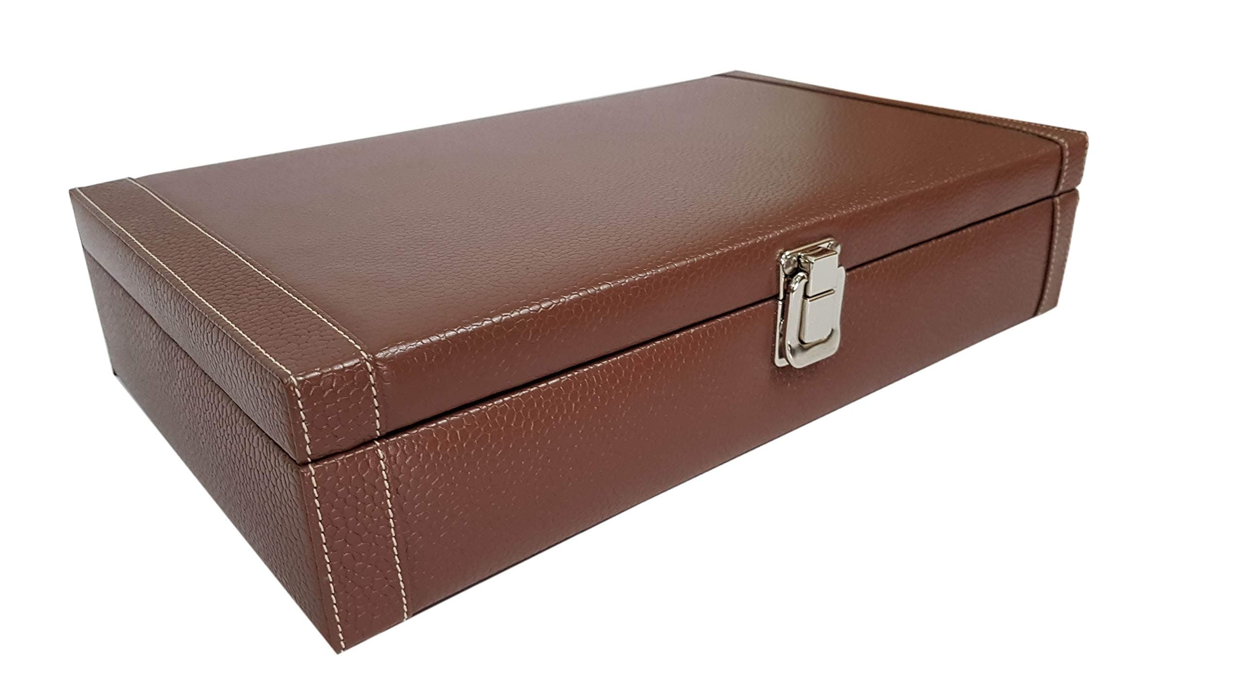 essartessart (Sarvika Elegant 12 Grid Watch & Jewelry Collection Box |12 Watch Box, Clip Closure Watch Box Organizer, Brown