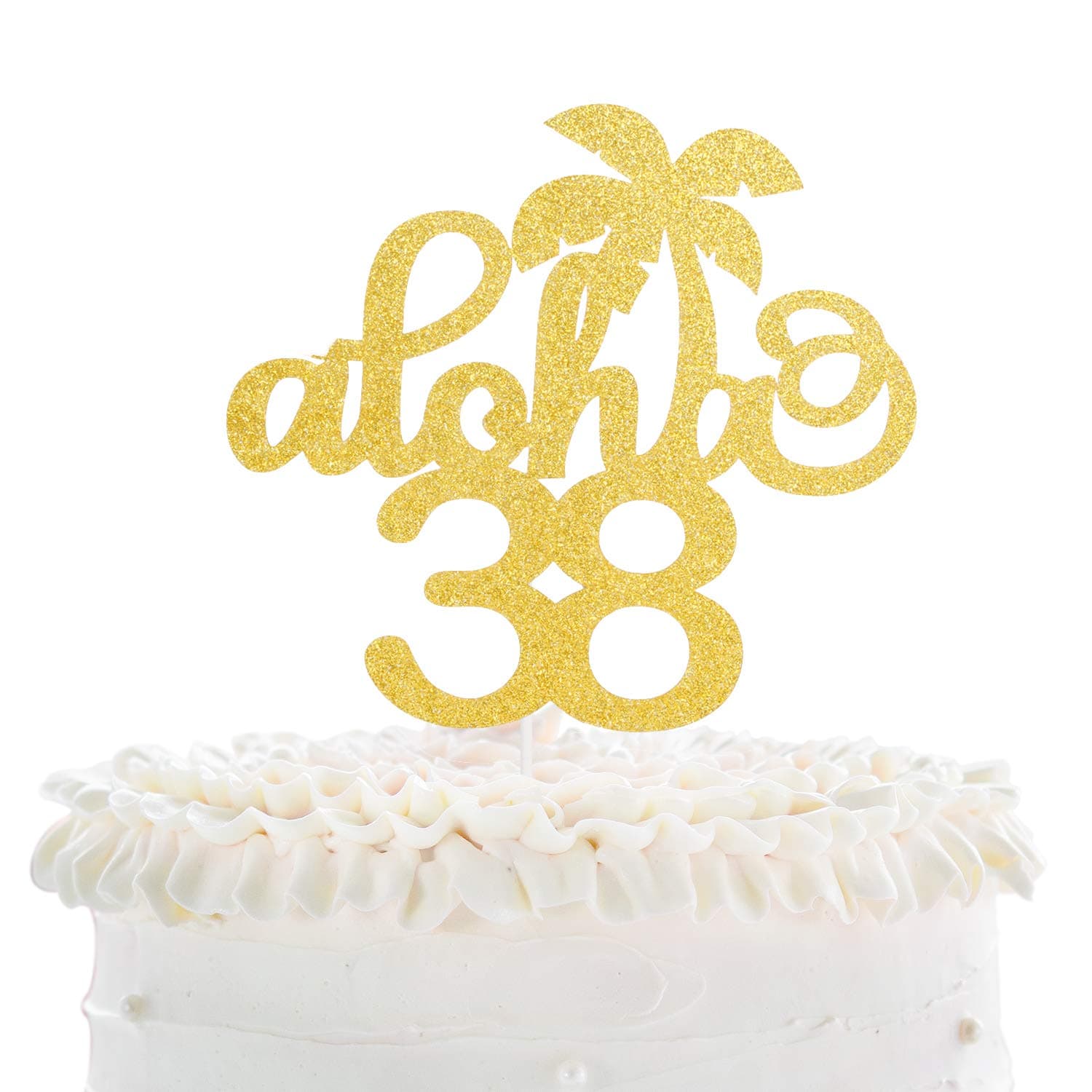 Aged To Perfection 35th Birthday Cake Topper - Whiskey 35th Birthday Black Glitter Cake Topper - Vintage 1988 Happy 35th Birthday Party Cake Decoration