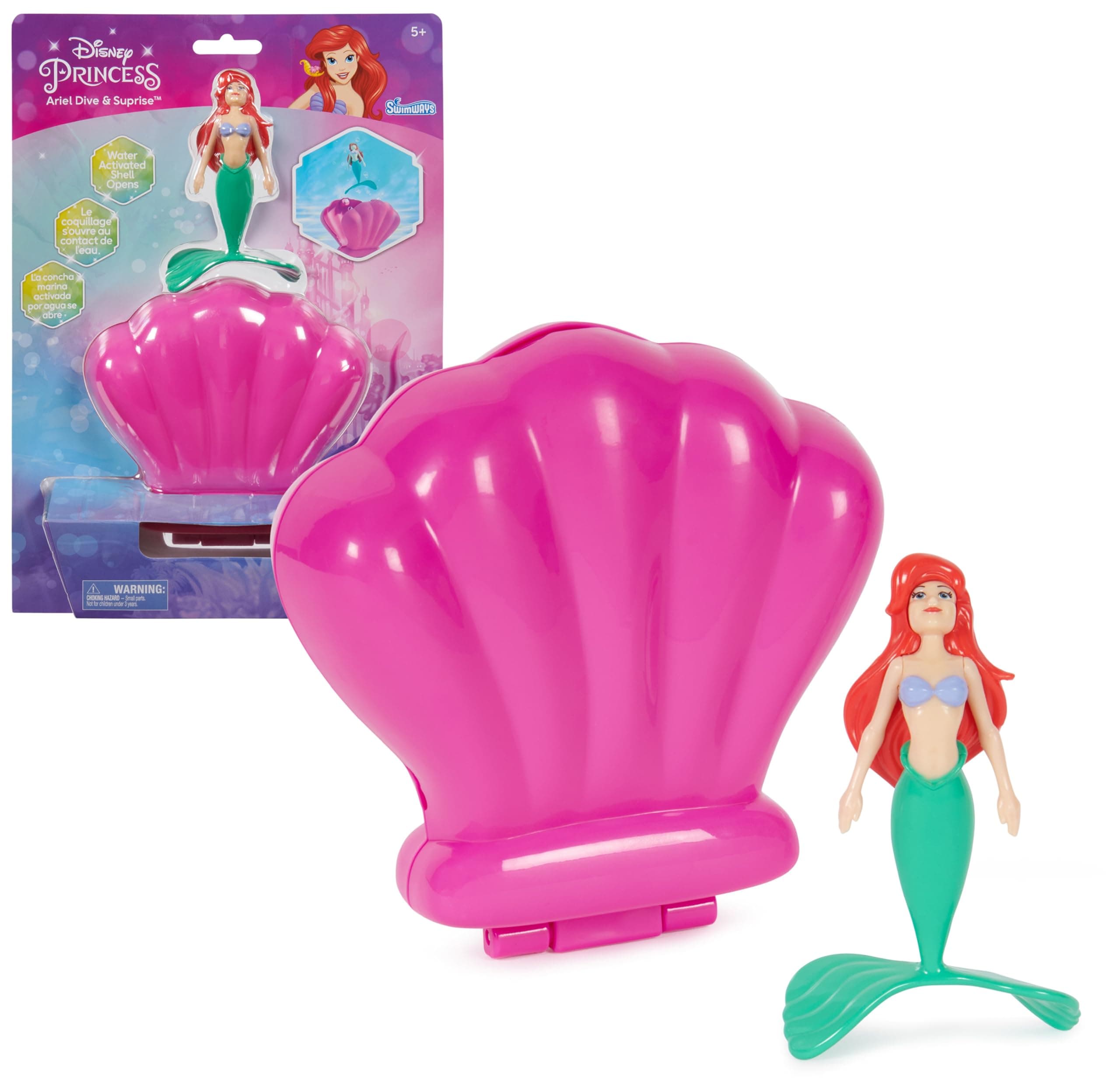 The Little Mermaid Ariel Dive N’ Surprise, Swimming Pool Accessories & Kids Pool Toys, Pool Party Supplies, Disney Toys for Kids Ages 5 & Up