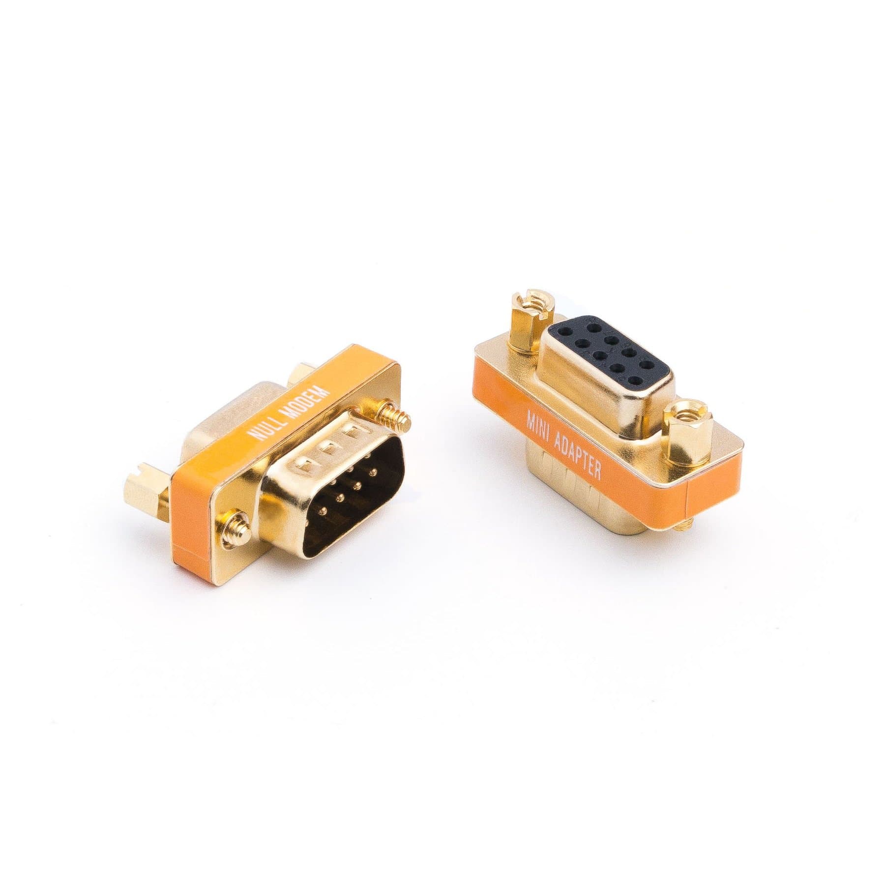 JIACHEN DB9 null modem adapter male to female slimline data transfer serial port adapter gold plated 2 Pack