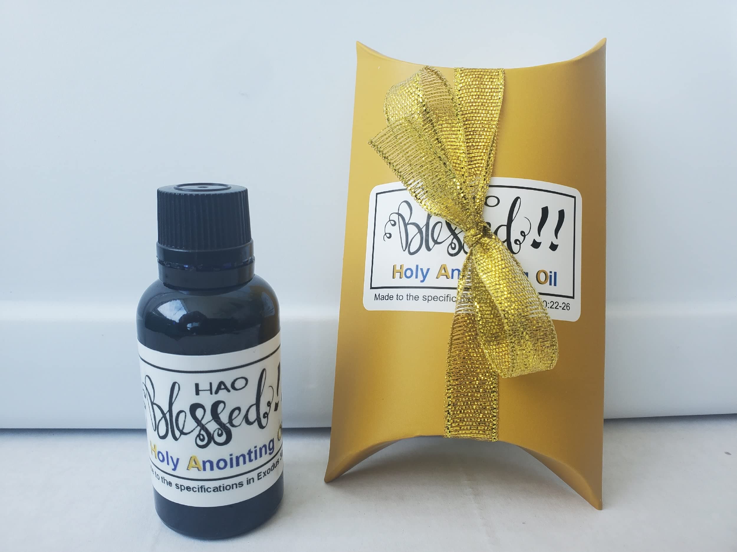 Holy Anointing Oil - Exodus 30:22-25 Specifications (Myrrh, Calamus, Cinnamon, Cassia, Olive Oil (1oz)