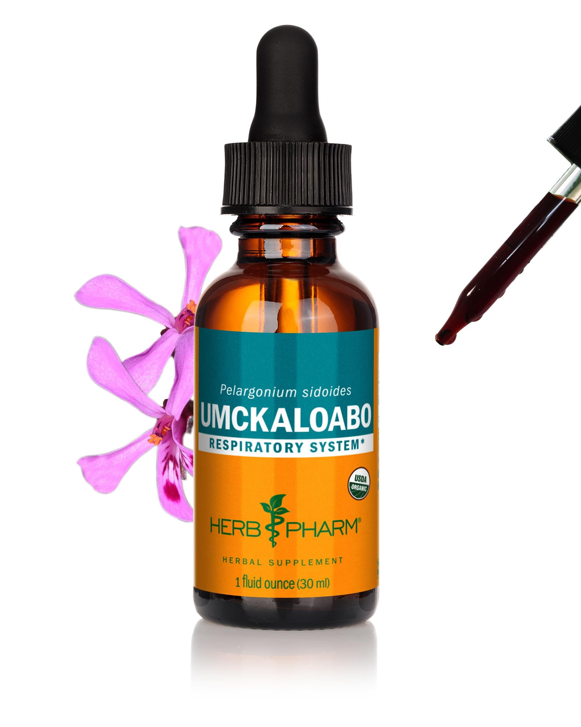 Certified Organic Umckaloabo Liquid Extract for Respiratory System Support - 1 Ounce