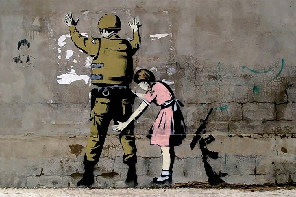 Banksy - Girl Searching Soldier Art Print
