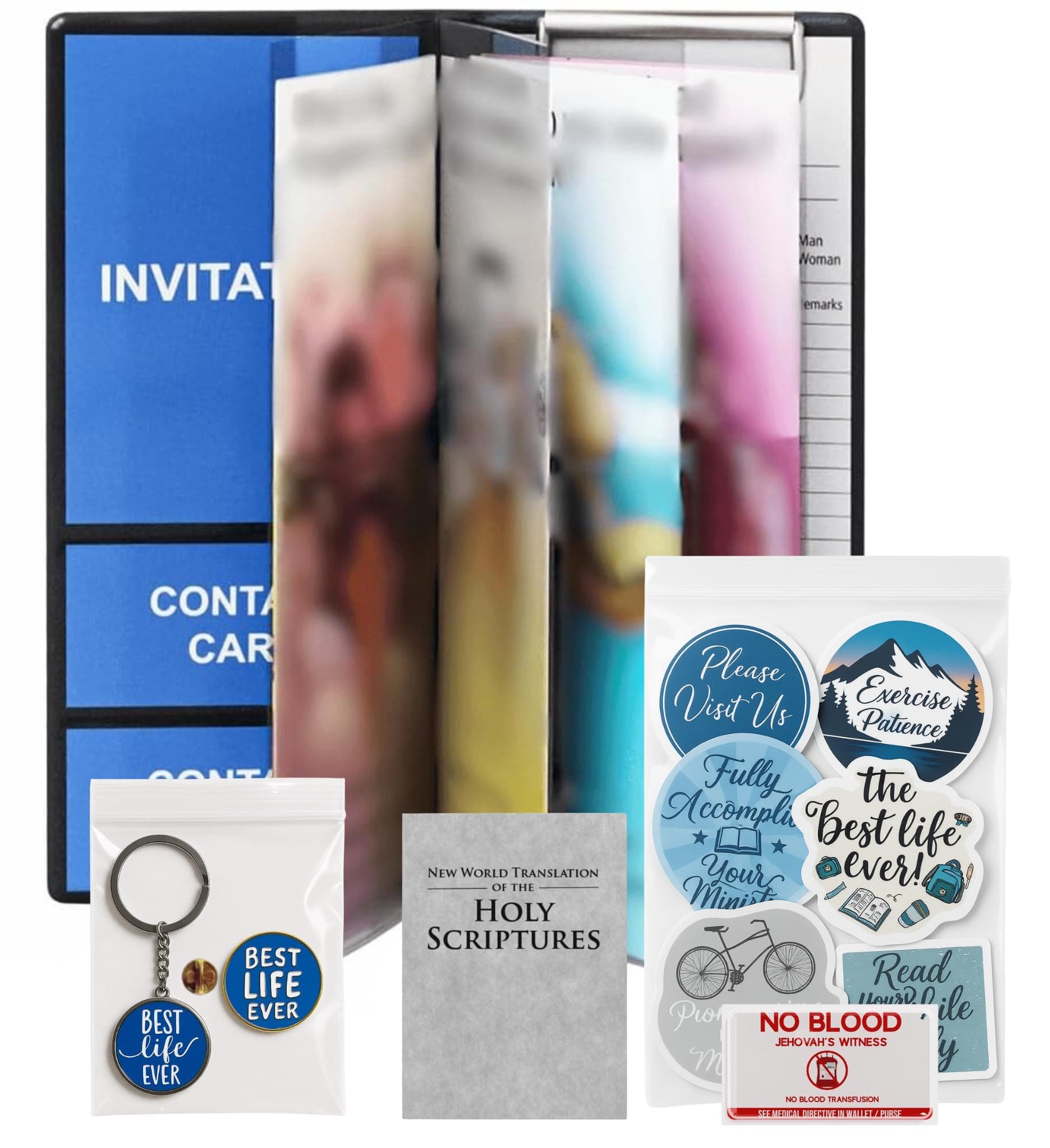 JW Ministry Supplies - Magazine and Tract Holder, Jehovah's Witnesses Accessories, Field Service Organizer, Pins, Gifts