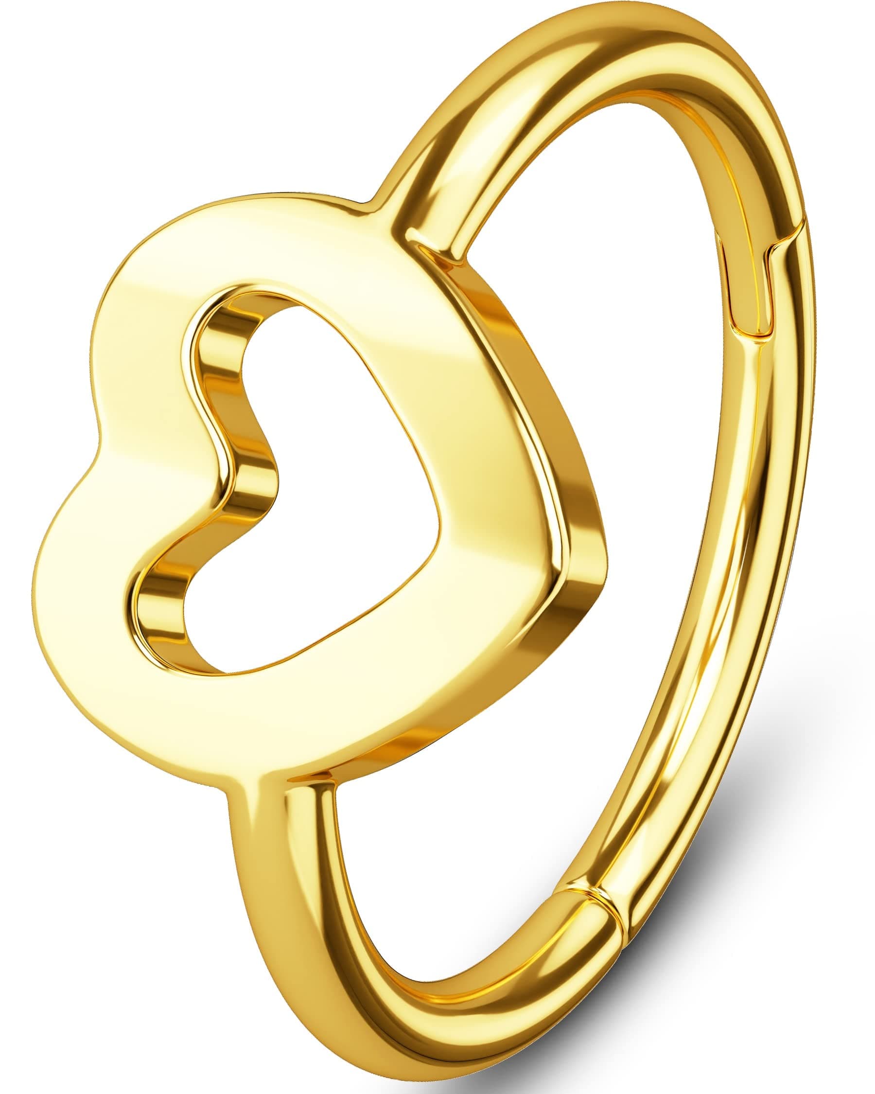 OUFERHelix Earring 16G Tragus Ring 316L Stainless Steel Heart Helix Piercing Ring Jewllery Hinged Segment Conch Piercing Earring Septum Rings Piercing Jewellery