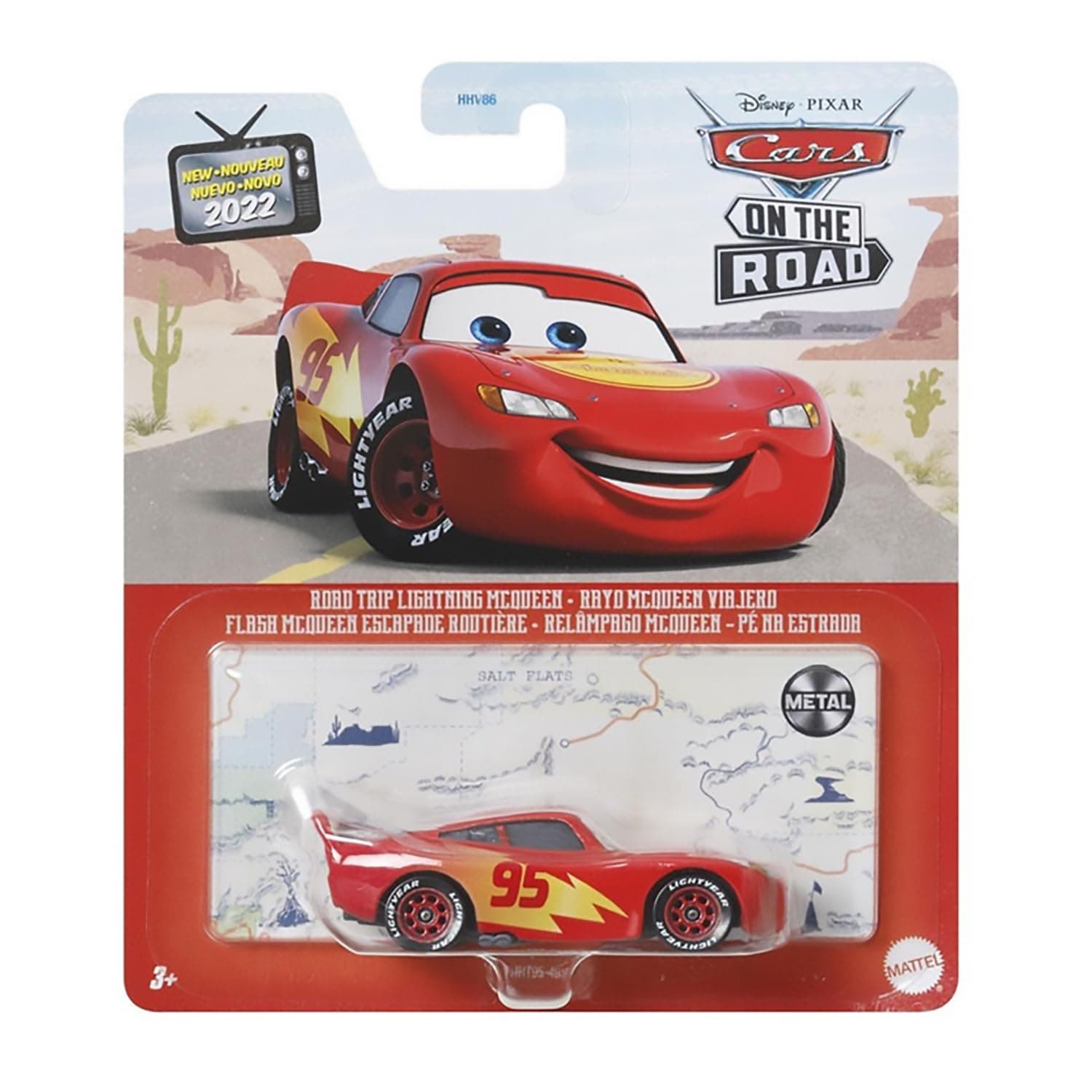 Cars De Y Pixar Kid Pixar Cars Road Trip Lightning Mcqueen 1:55 Scale, Multicolor
