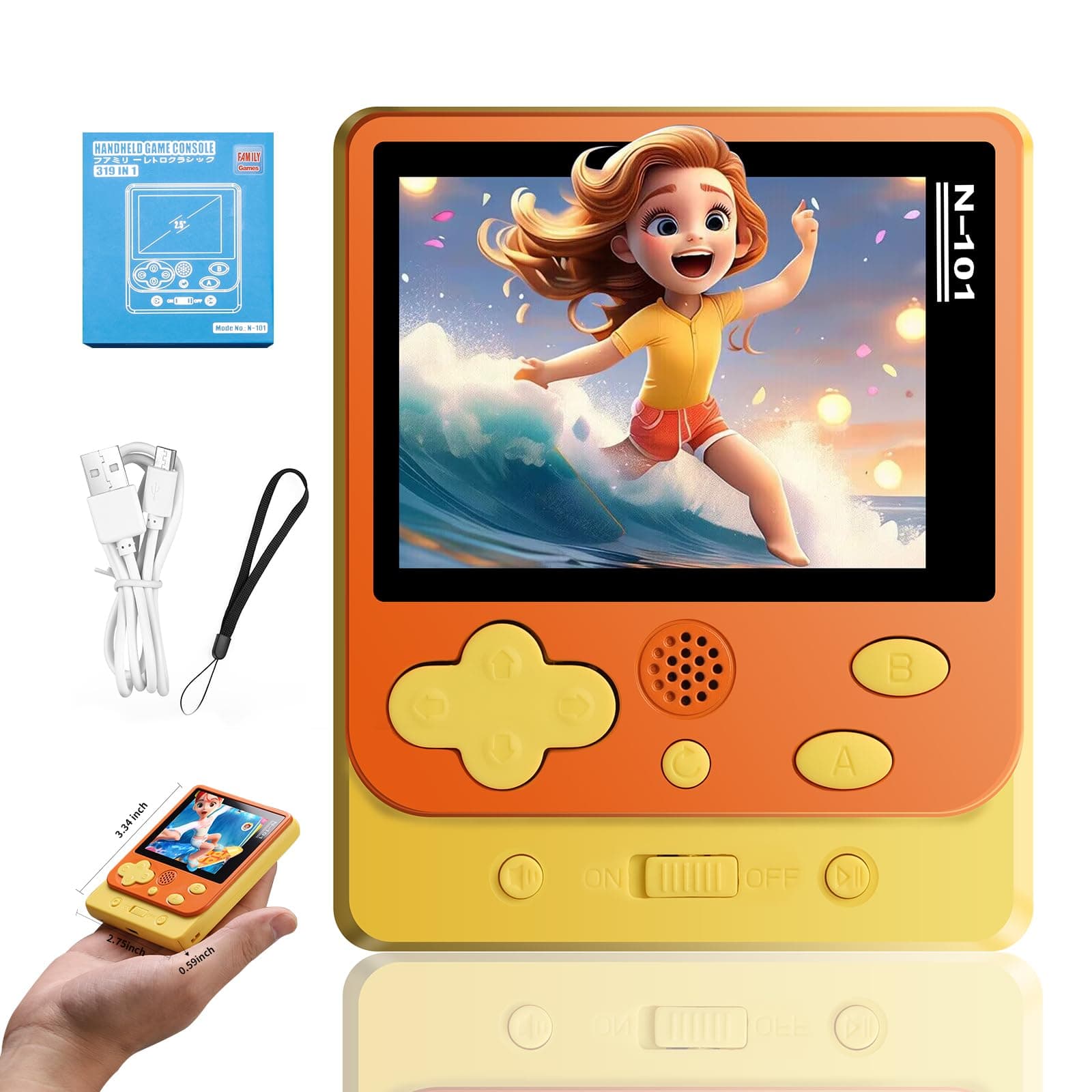 Retro Handheld Game Console - Vaomon Handheld Game Console Come with Protective Shell, 500+ Classical FC Games, Game Console Support Connecting TV & 2 Players, Ideal Gift for Kids & Lovers