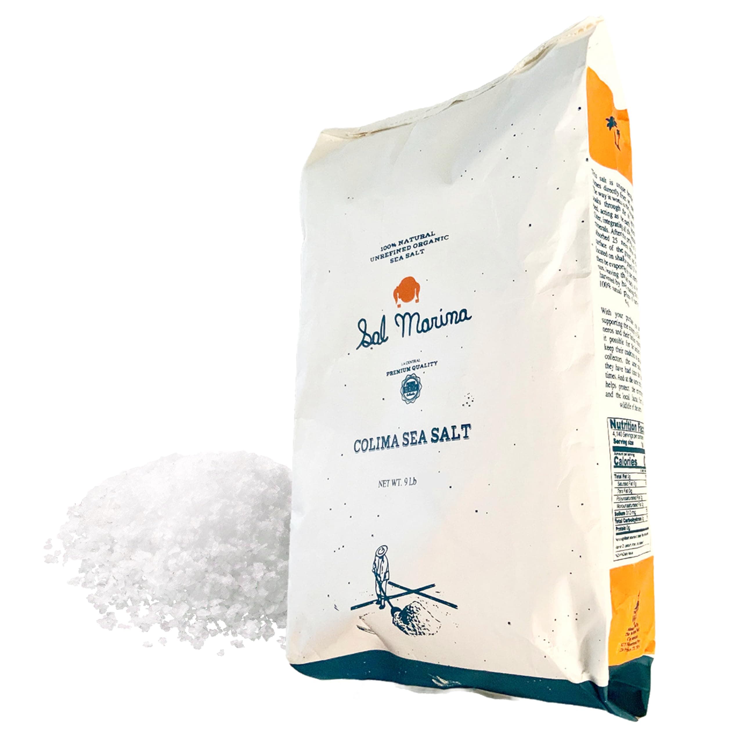 SAL MARINA | Unrefined Colima Sea Salt 9lbs | Kosher Salt 100% Natural - Vegan Gluten Free Organic Table Salt Seasoning Food