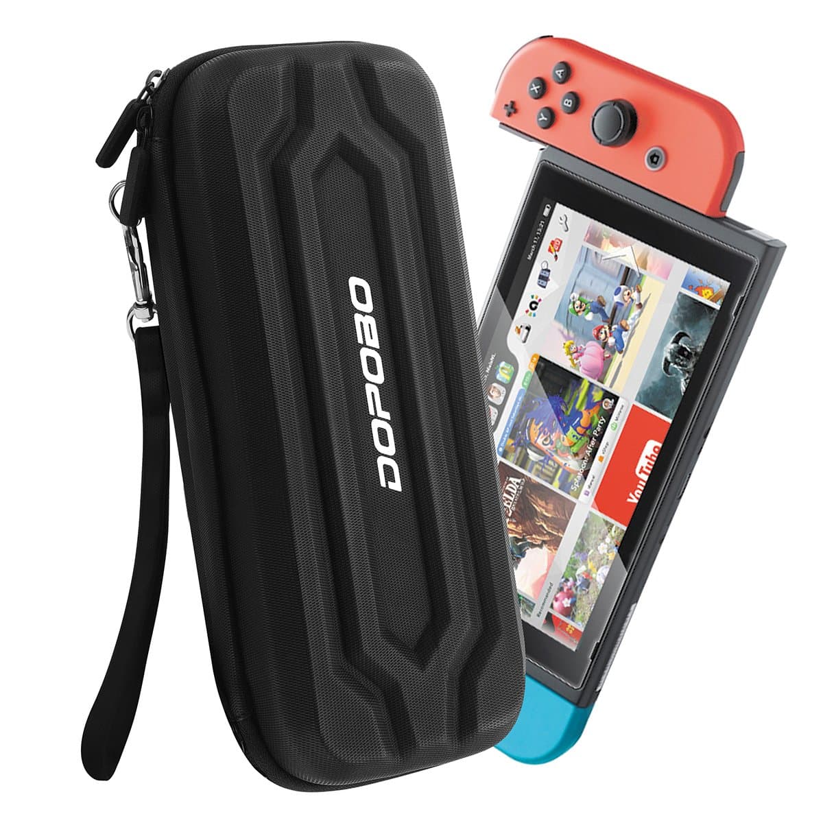 Nintendo Switch Case, Dopobo Nintendo Switch Game Case: Carry Case, Storage Case, Switch Case Shell, Holder for Nintendo Switch Console & Accessories with 29 Game Holders and 2 SD Card Holders (black)
