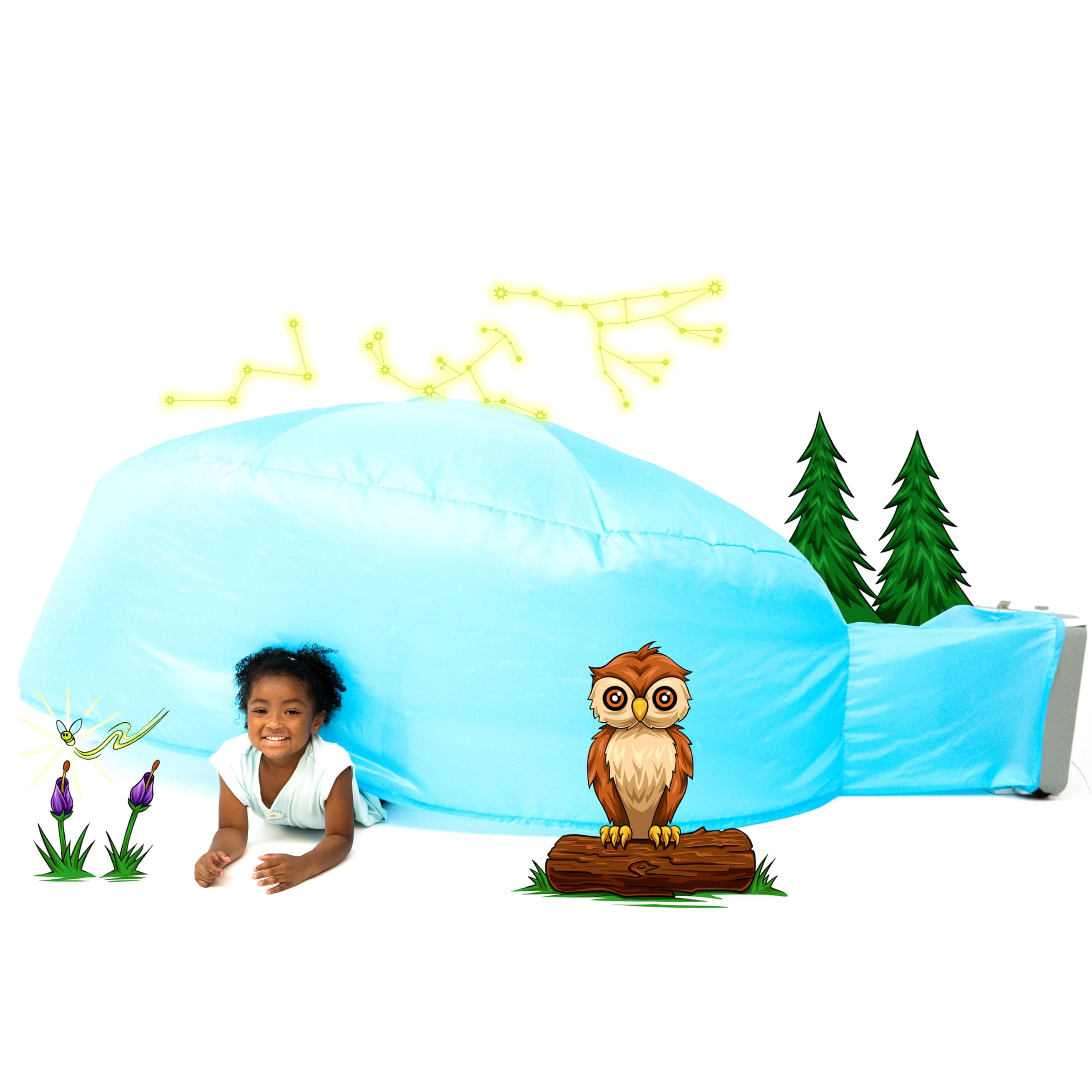 The Original Patented AirFort - Build A Fort in 30 Seconds, Inflatable Fort for Kids, Play Tent for 3-14 Years, A Playhouse Where Imagination Runs Wild, Fan not Included (Constellation)