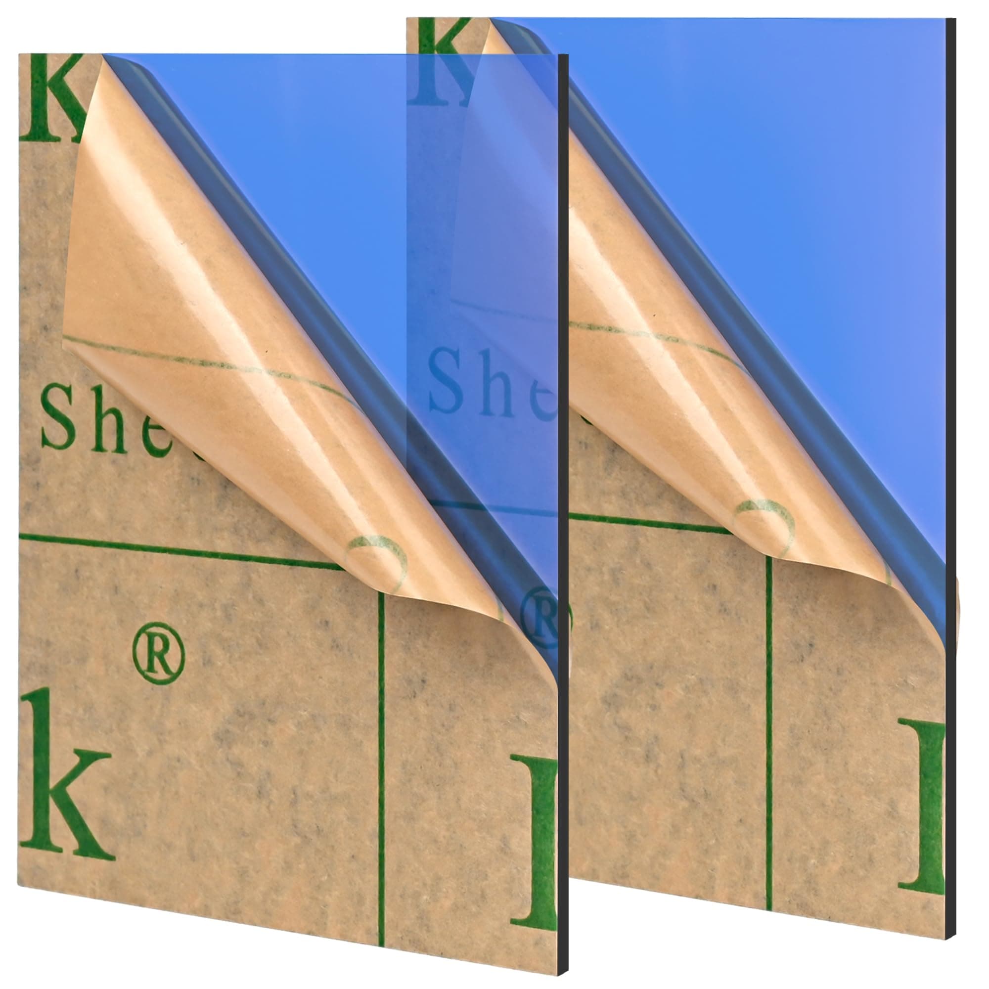 Lesnlok Blue Acrylic Sheets 1/8 inch Thick 3mm 2 Pack 8 x 10 Clear Plexiglass Sheets,for Sign,Craft,Painting,Laser Cutting,DIY Display Projects… (8"x 10", Blue, 2)