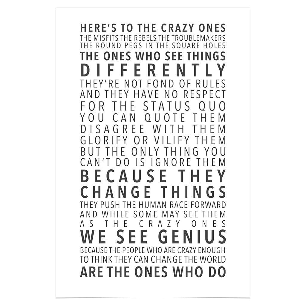 WonderwallPoster WP005A1 Apple Think Different Poster Steve Jobs Fanboy Fan Articles – DIN A1+ 61 x 91,5 cm (more sizes available) – very precious print