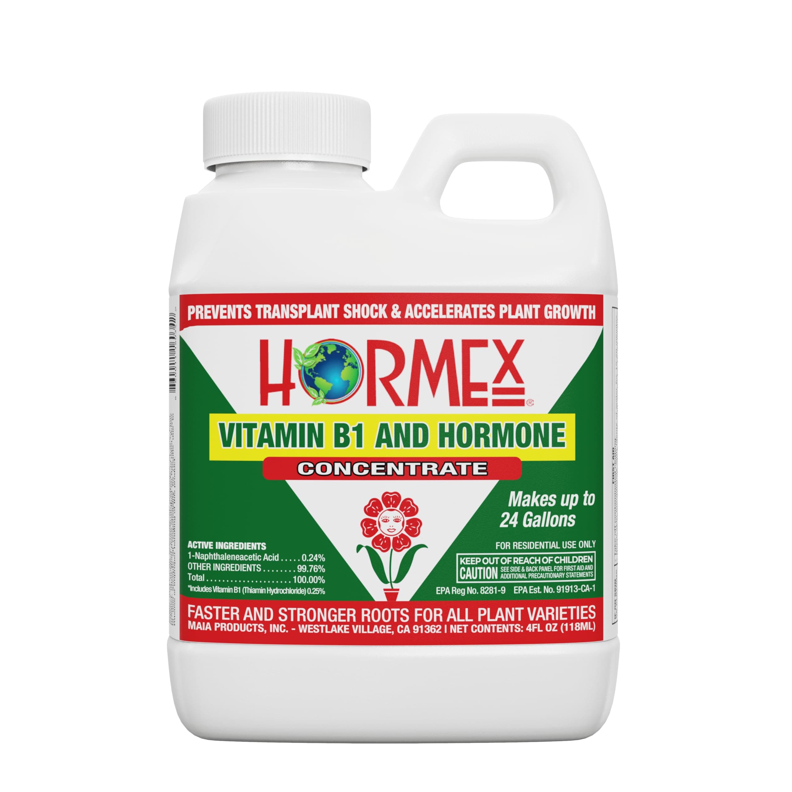 Hormex Vitamin B1 Rooting Hormone Concentrate | Prevents Transplant Shock | Accelerates Growth | Stimulates Roots Including | For All Plant Varieties and Grow Mediums Hydroponics (4 oz)