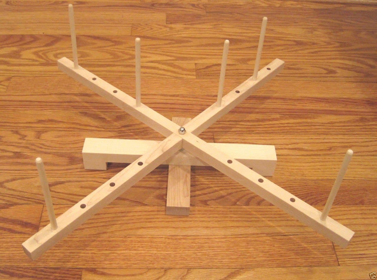Yarn Swift Large Table Top Design For Skeins 24" to 72" 6 Dowels Instructions