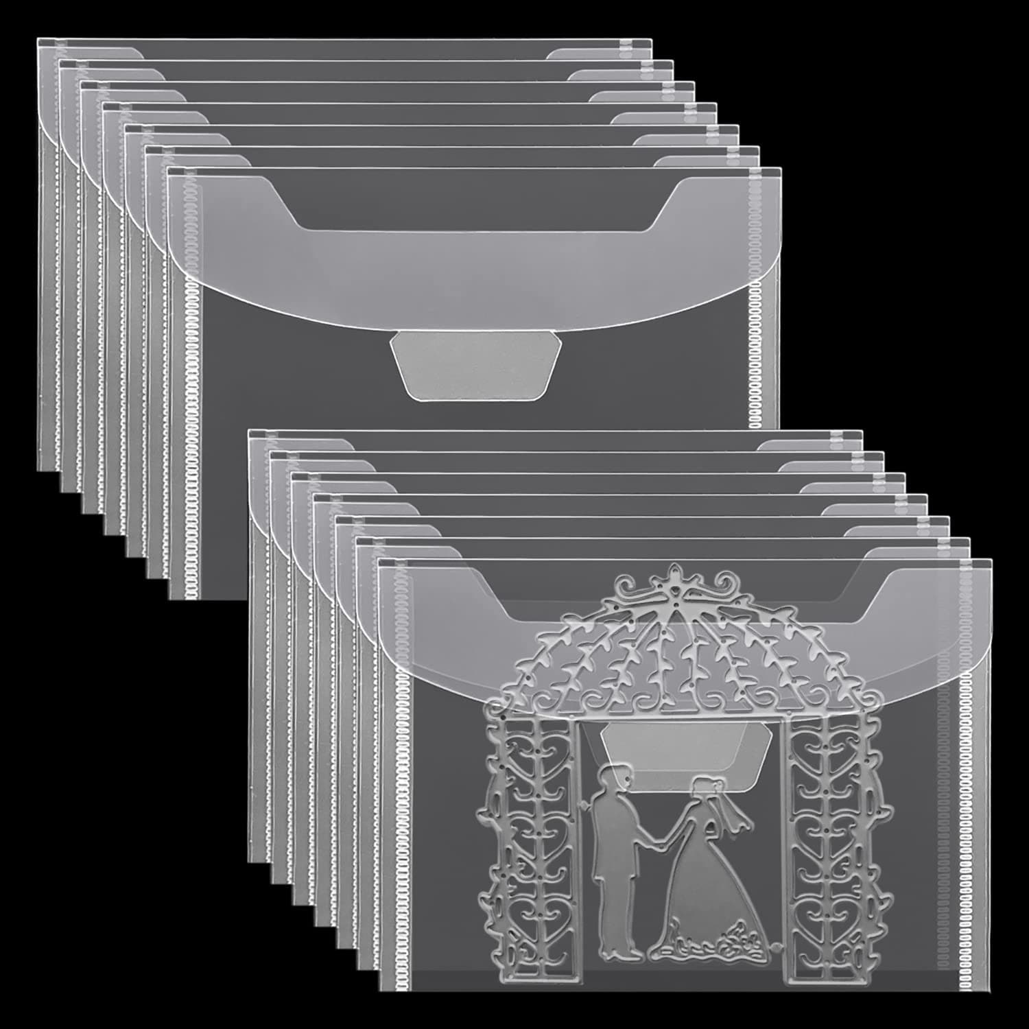 24 Pcs Stamp and Die Storage Pockets, 5×7 Inch Craft Die Storage Envelopes for Die Cut, Die Cut Storage Envelopes Bags