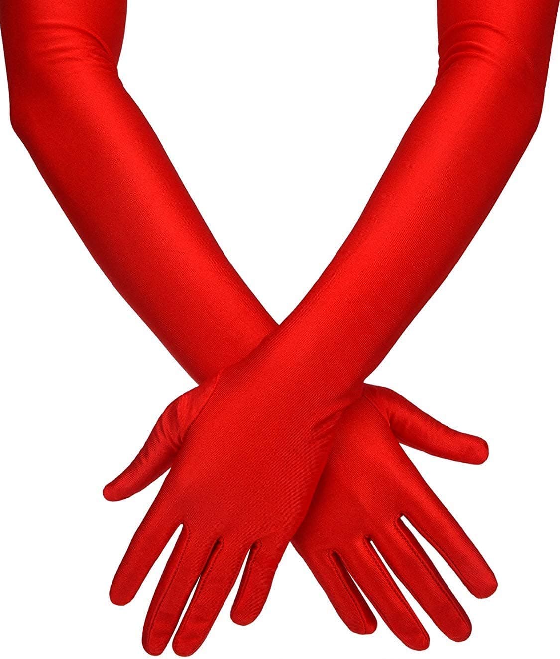 'Opera Gloves 1920s Long Glove Classic Satin Elbow Length Gloves 22'' Adult Size'