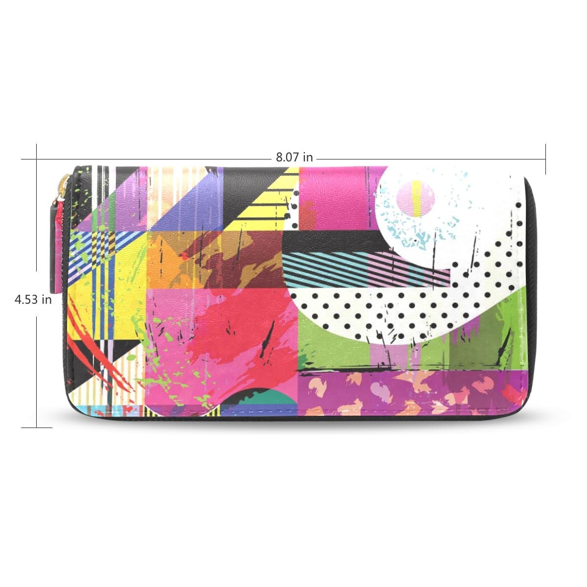 Clutch Leather long Wallet for Women,Graffiti Art Painting,Card Holder Purse Bag