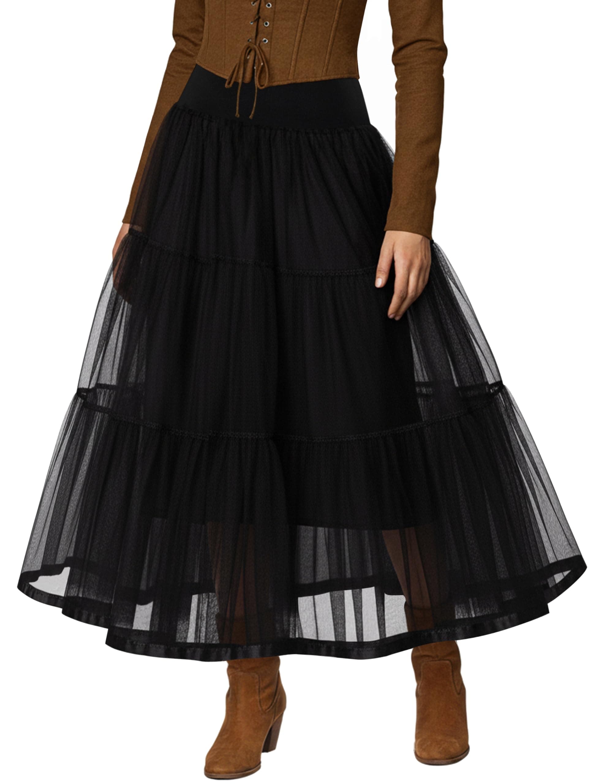 GRACE KARIN Women's Ankle Length Petticoats Wedding Slips Plus Size S-3X