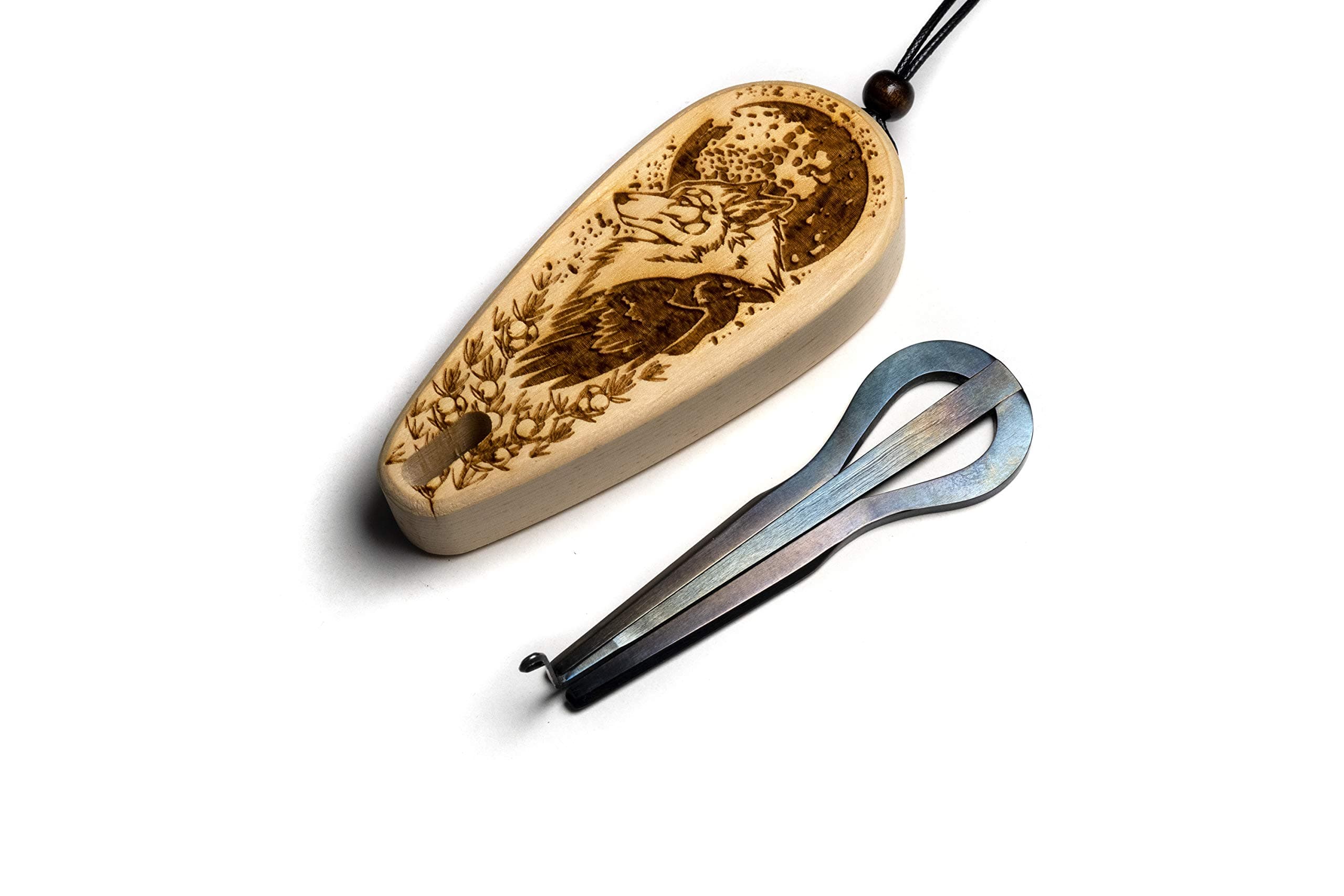 Jew's harp with case jaw harp mouth harp mondharp maultrommel by Evgeny Volgutov "Wizard Big" (Wolf & Raven)