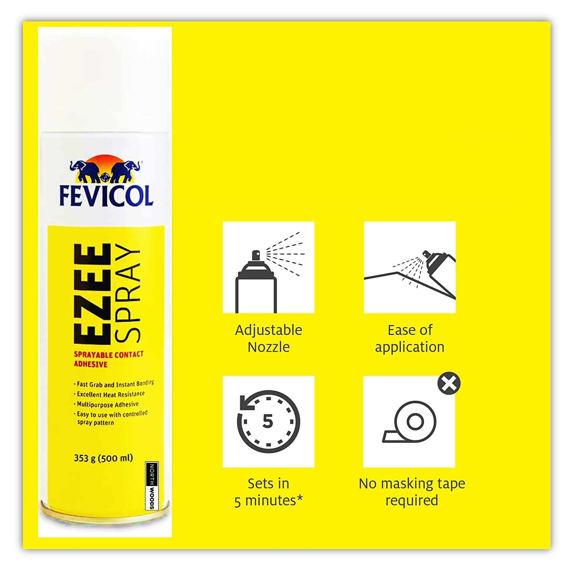 Pidilite Fevicol DIY Spray Adhesive for Soundproofing & Acoustic Panels (500ml)-Northwoods