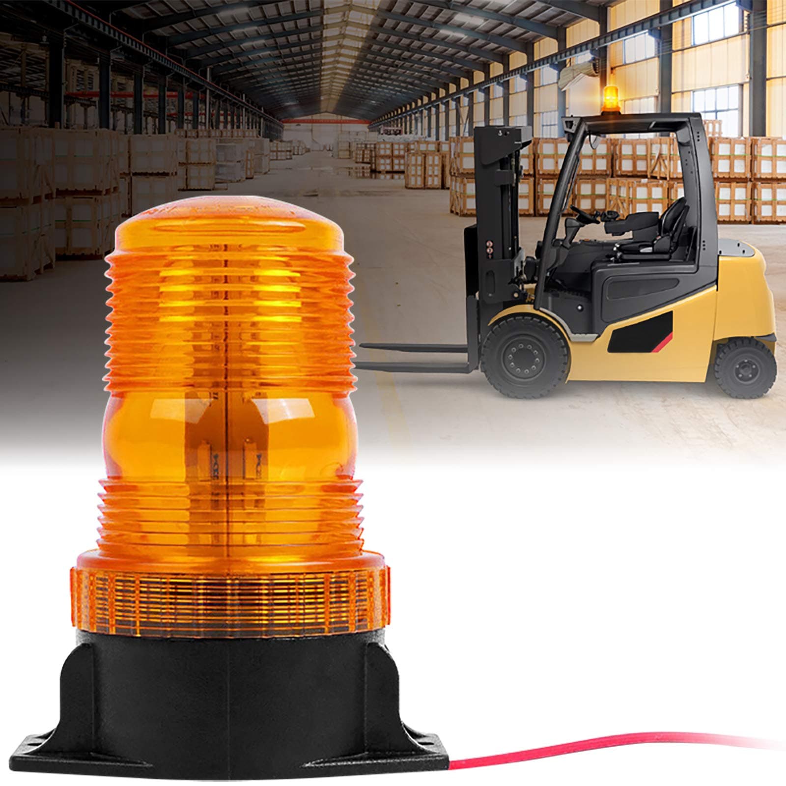 30 LED Amber Forklift Strobe Light 30W Vehicle Roof Safety Beacon Light for 10-110V Mower, ATV, Trucks, Tractor, Golf Carts, UTV, Cars, Bus