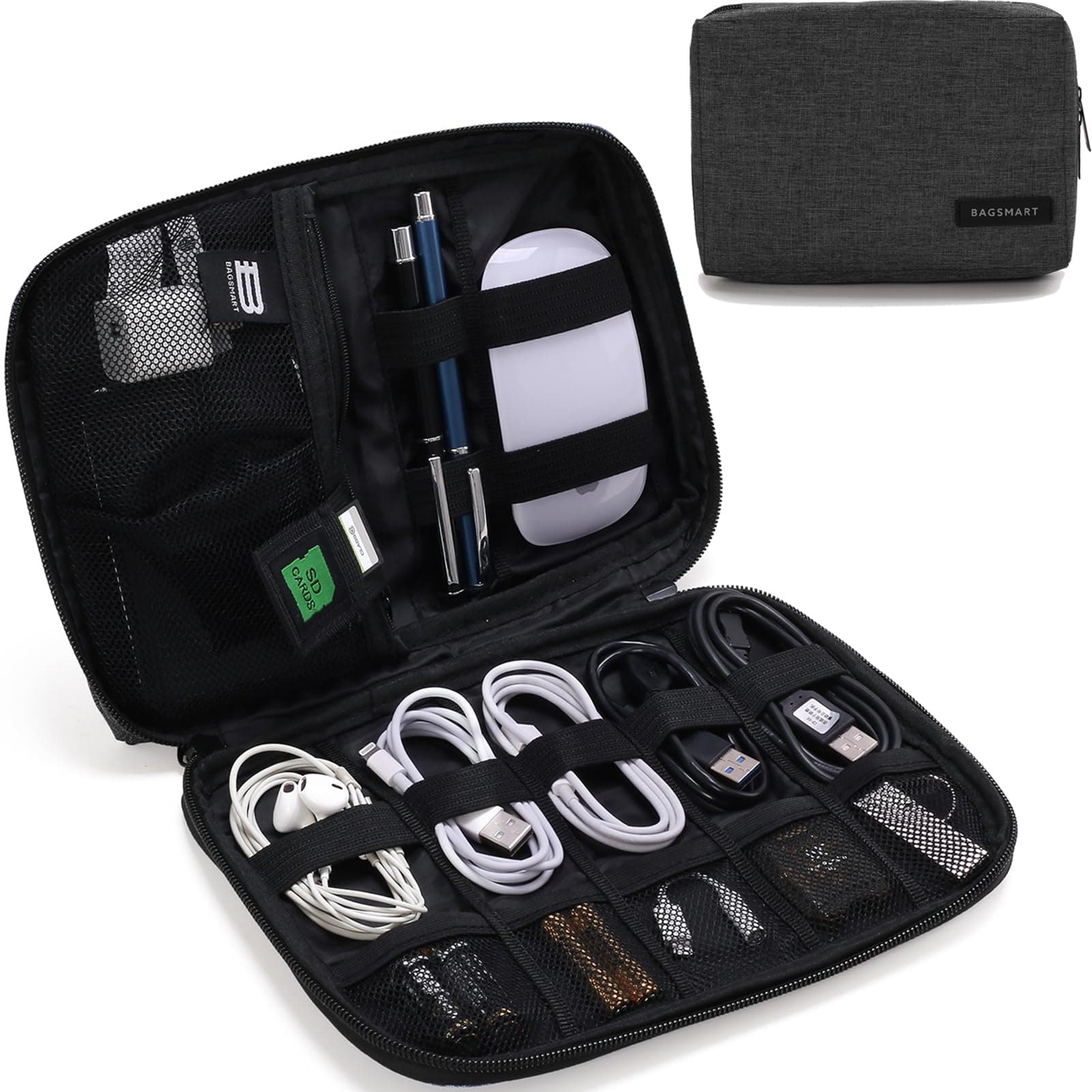 BAGSMART Small Travel Electronics Cable Organizer Bag for Hard Drives