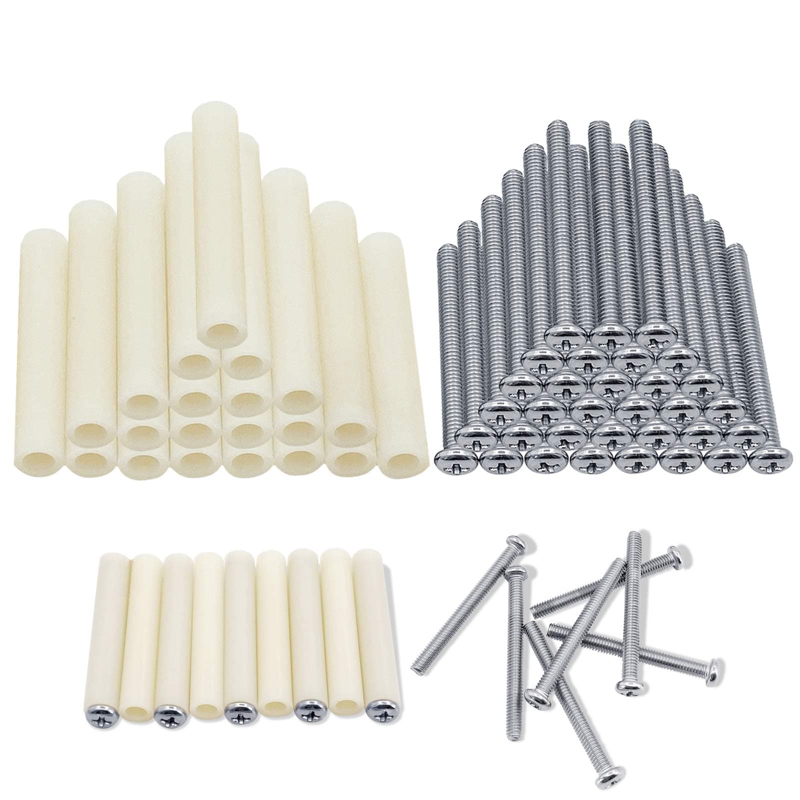 64 PCS Electrical Outlet Extender Kit Electrical Outlet Box Extender Includes 32 Pcs Outlet Spacers 32 Pcs 1-1/2 Inch 6-32 Thread Flat Head Electrical Outlet Screws for Fixing Wonky And Sunken Outlets