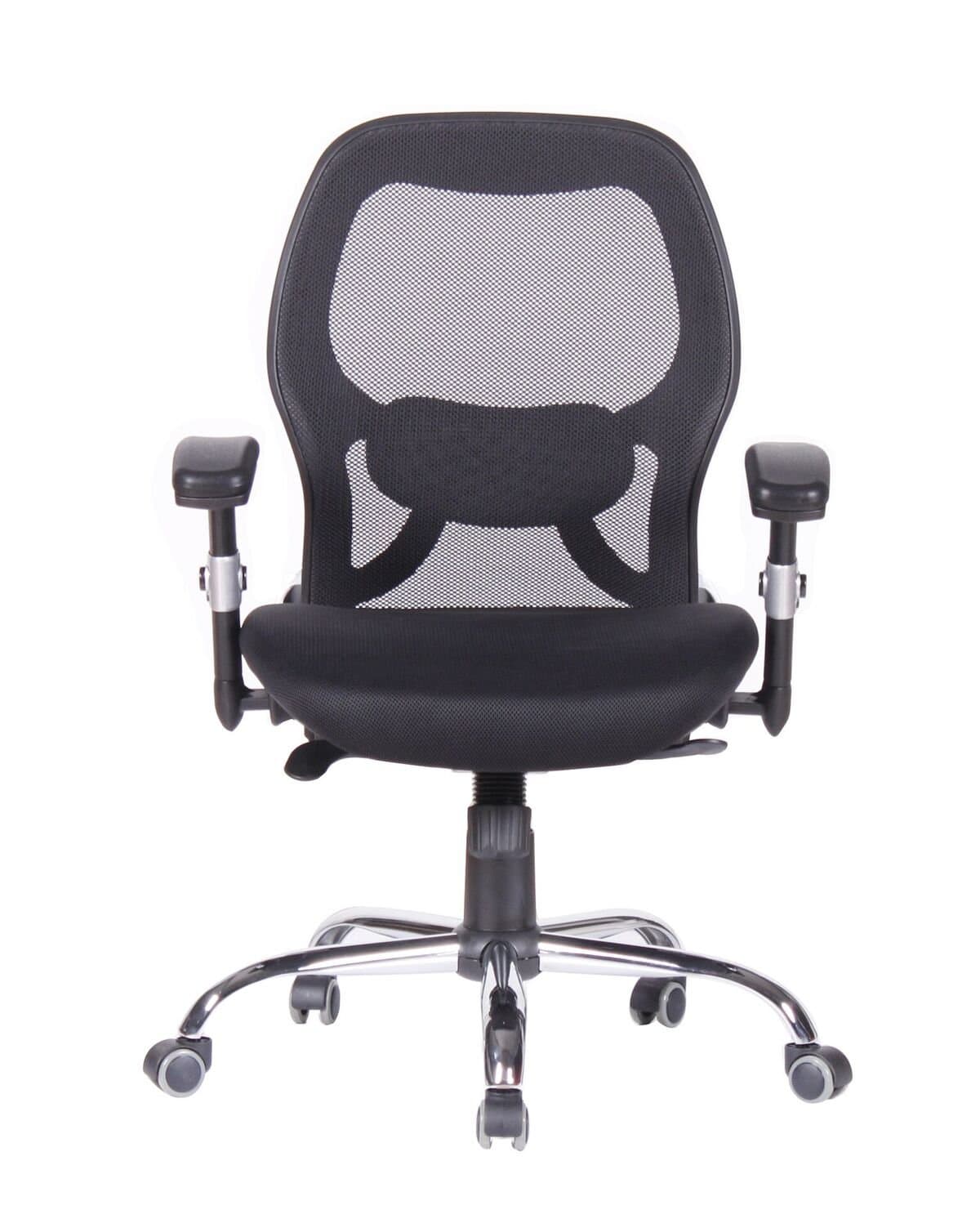 Magtec Mid-Back Office Chair with Breathable Mesh, Padded Height Adjustable Arms, Synchronic Mechanism, Black