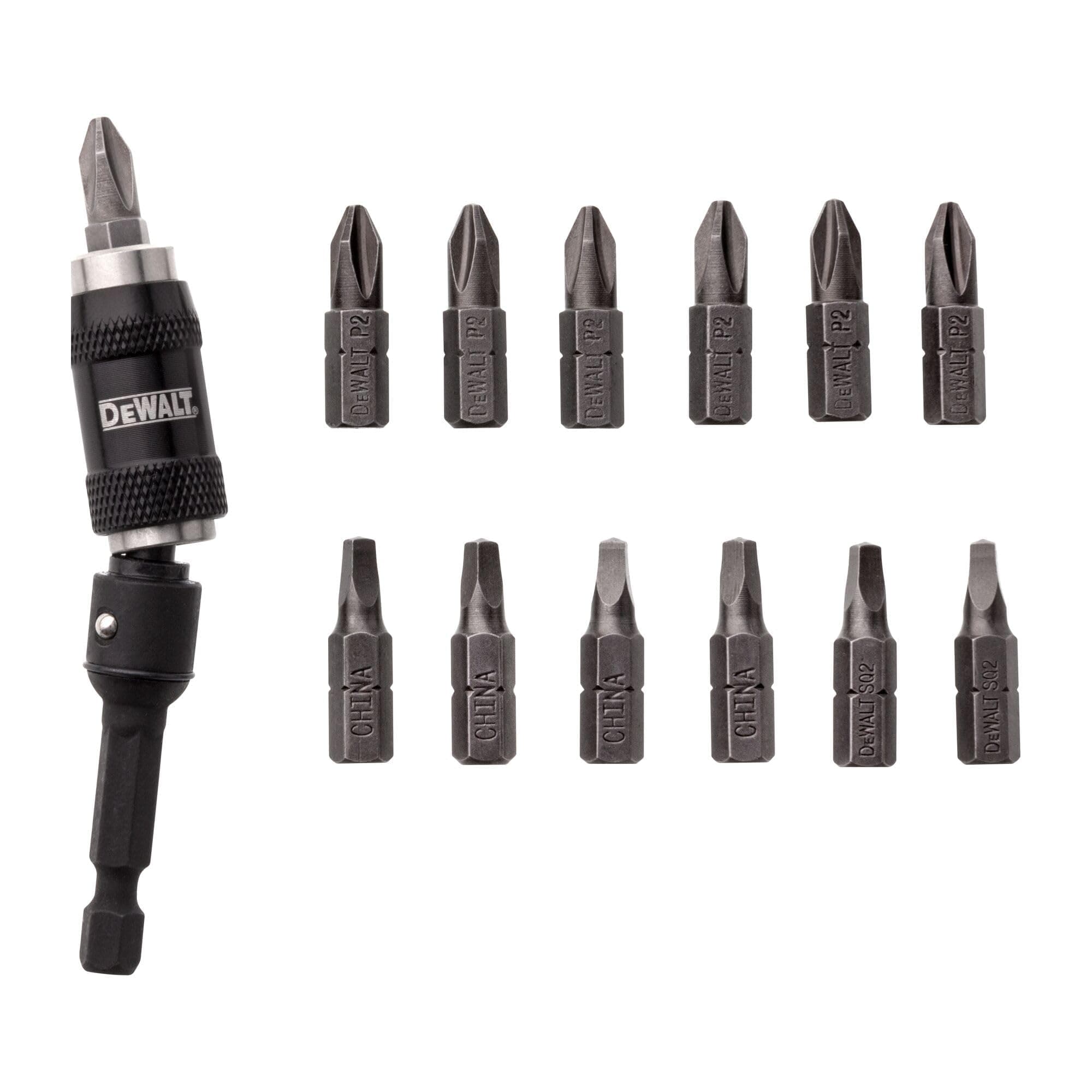 DEWALT Pivot Bit Holder Set with Screwdriving Bits and Magnetic Bit Holder, 14 Piece (DWPVTC14)