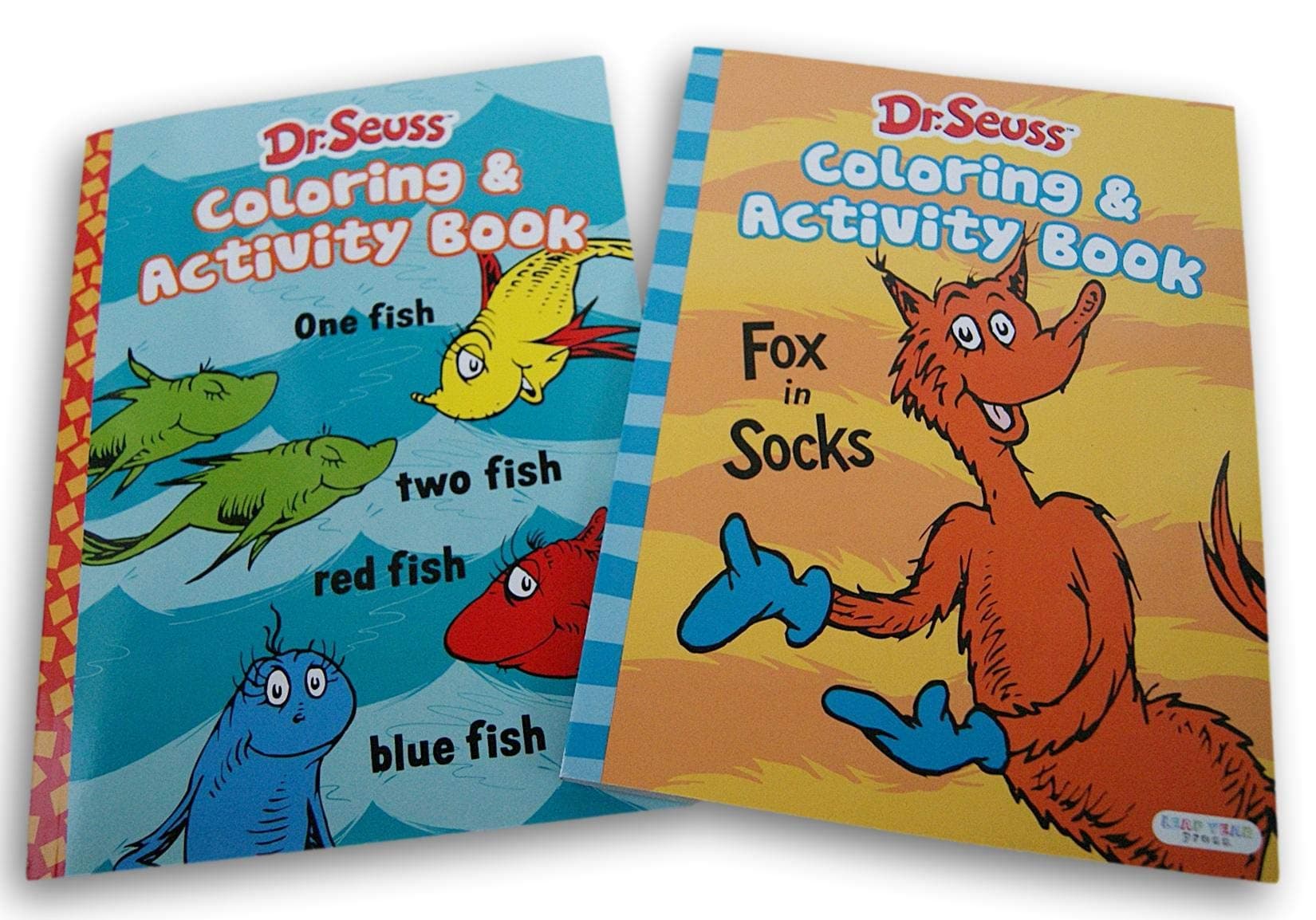 Dr. Seuss and Activity Set - Fox in Socks - One Fish, Two Fish, Red Fish, Blue Fish - Color Sheets, Mazes, Puzzles