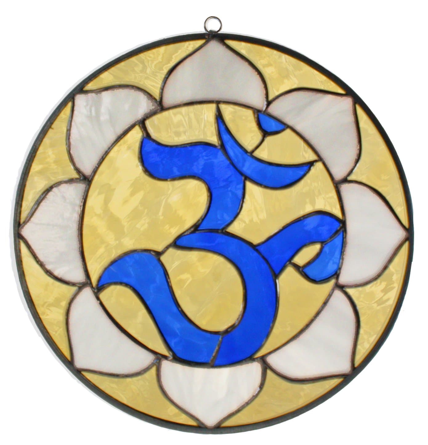 Supreme Swan 12 inch Golden Om Stained Glass