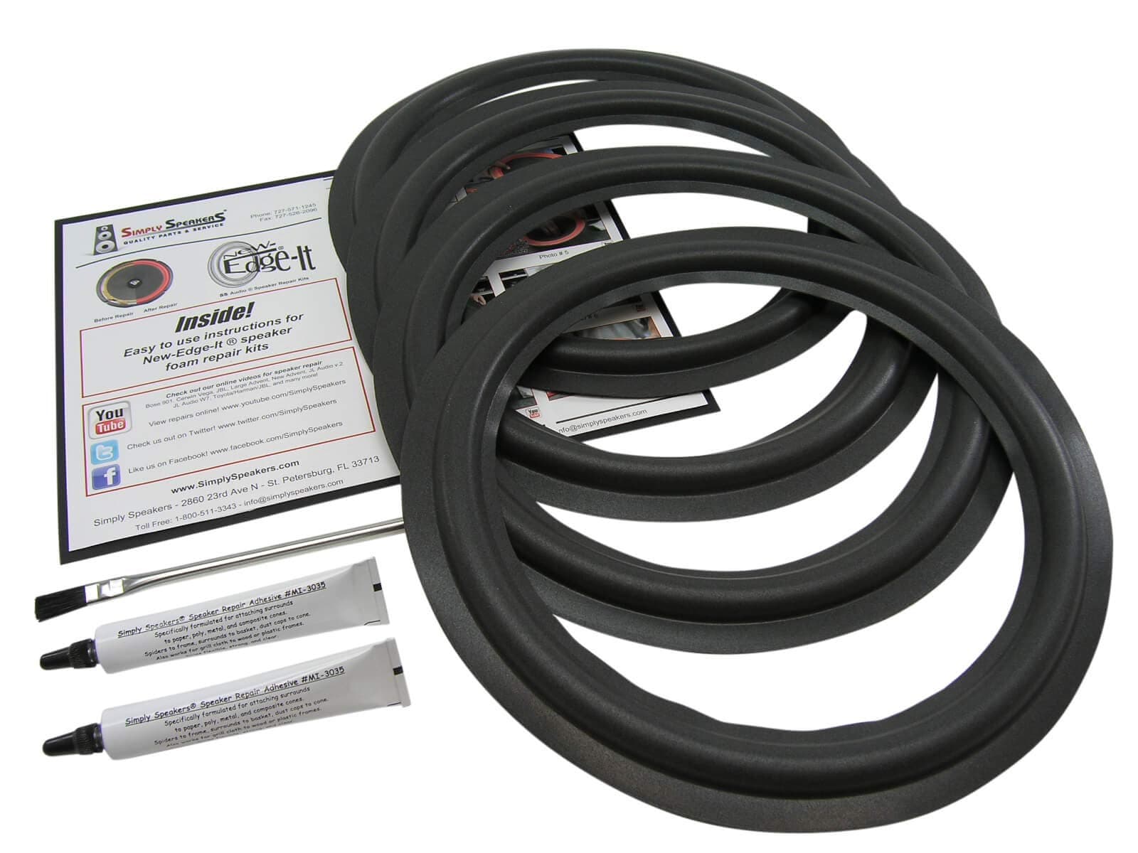 Infinity 12 Inch Kappa 9, RS 9 Kappa, IRS Delta/Gamma Foam Speaker Repair Kit FSK-12Ji-4 (4 Pack)