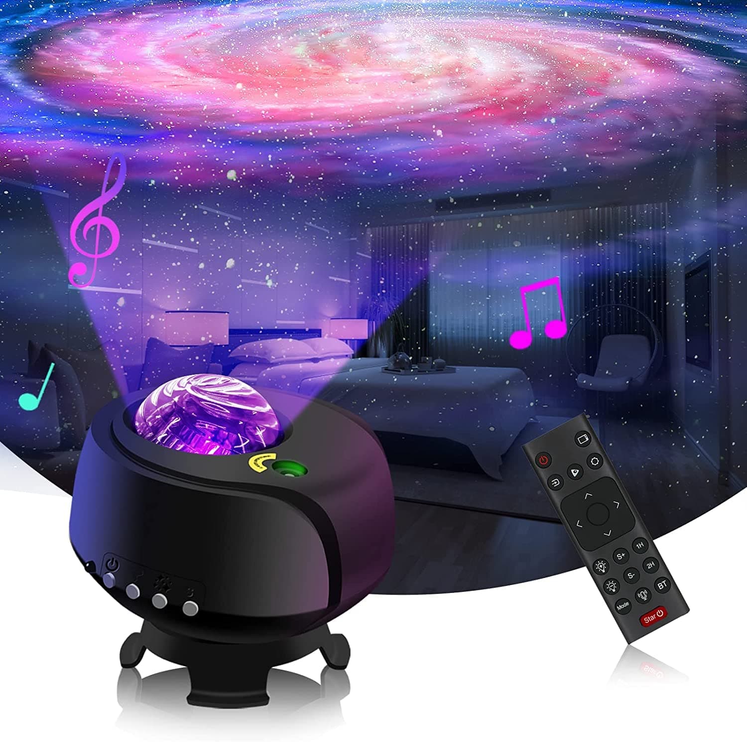 The Largest Coverage Area Galaxy Lights Projector 2.0, Star Projector, with Changing Nebula and Galaxy Shapes Space Night Light